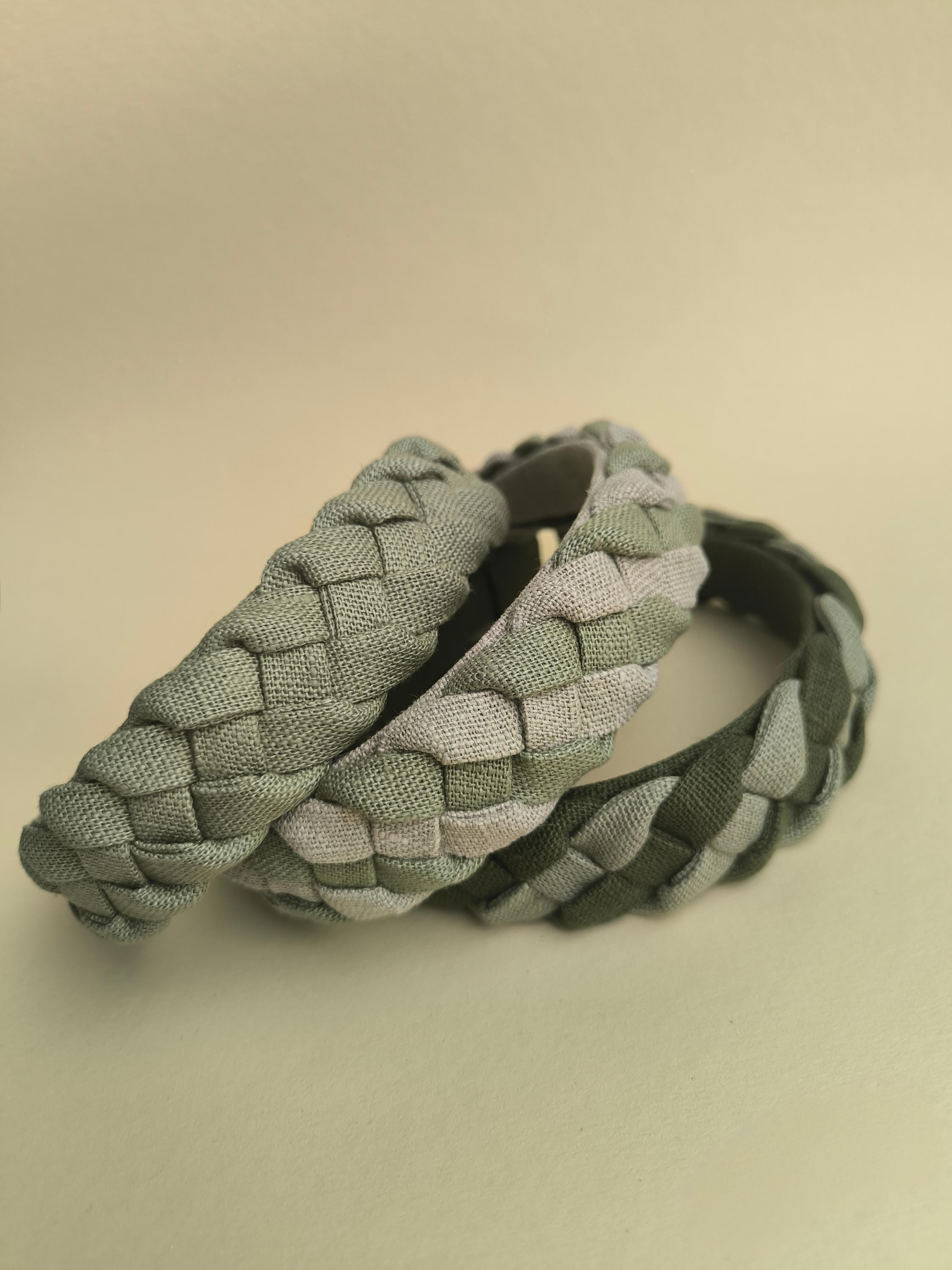 4-Strand Braided Linen Hair Band