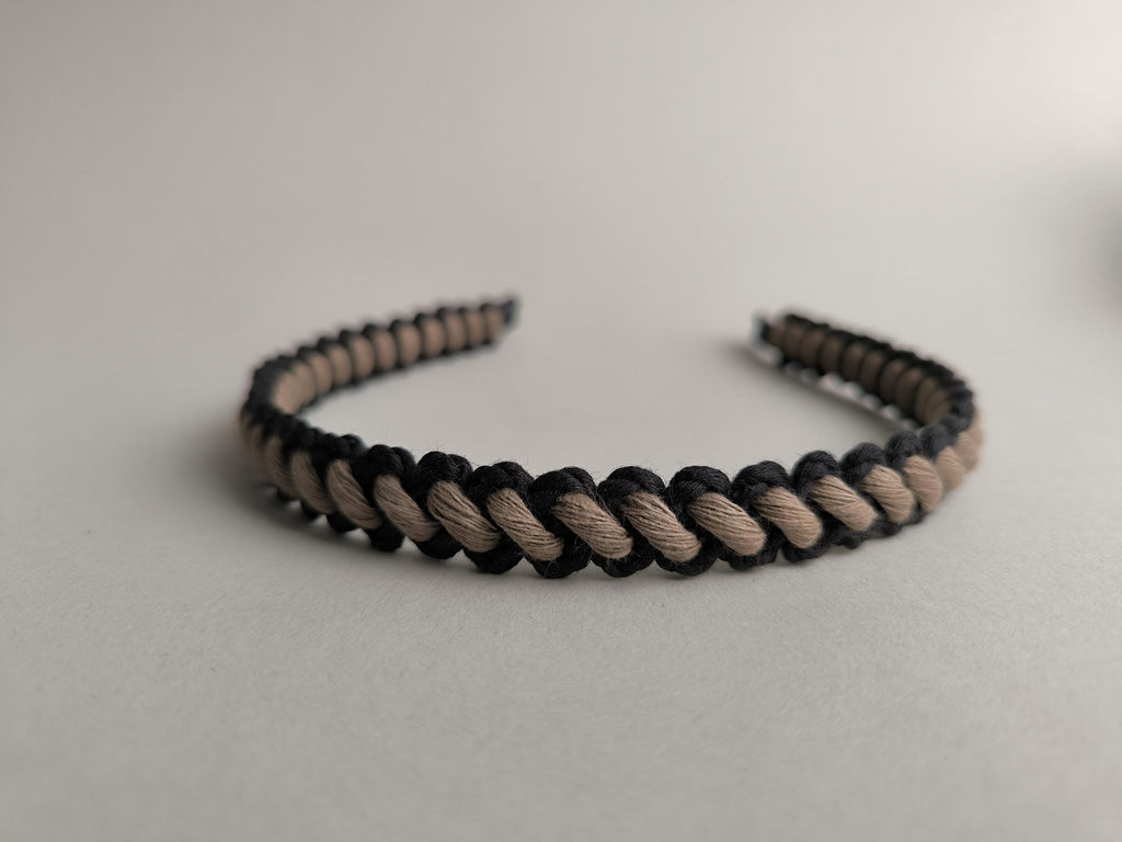 Brown & Black Macramé Headband