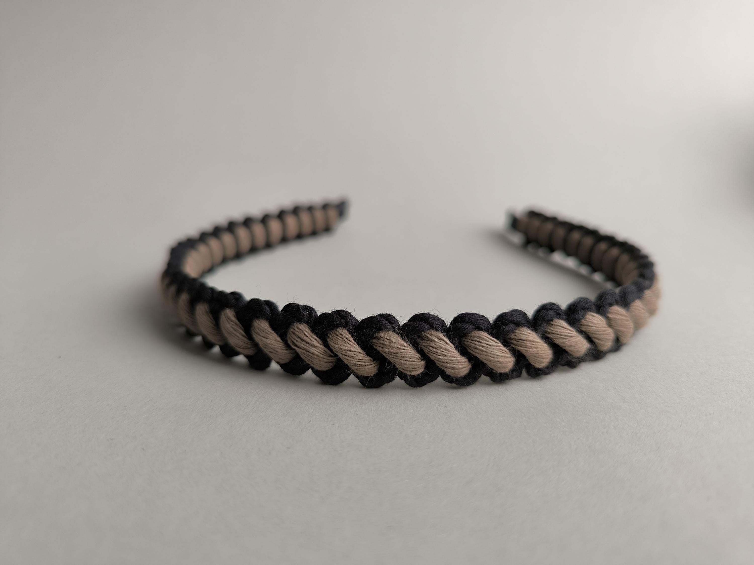 Brown & Black Macramé Headband