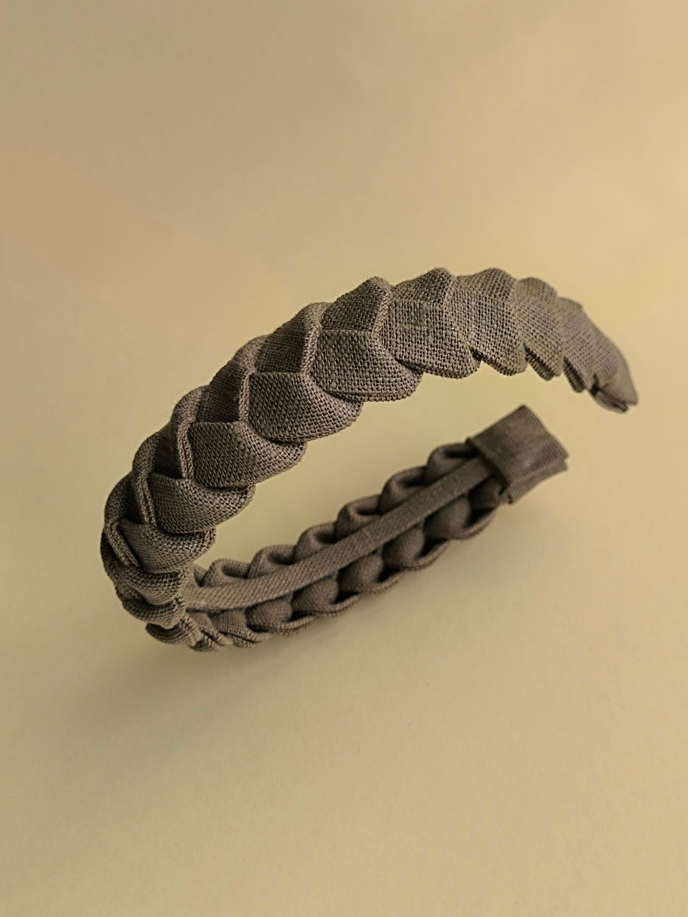 Earth Brown Linen Braided Headband