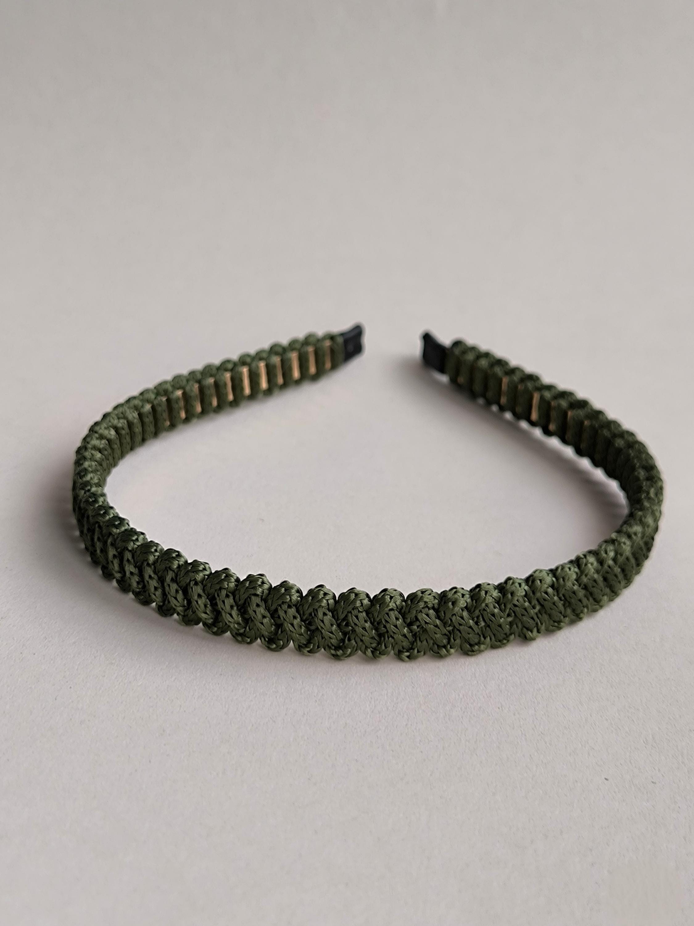 Khaki Green Macramé Headband