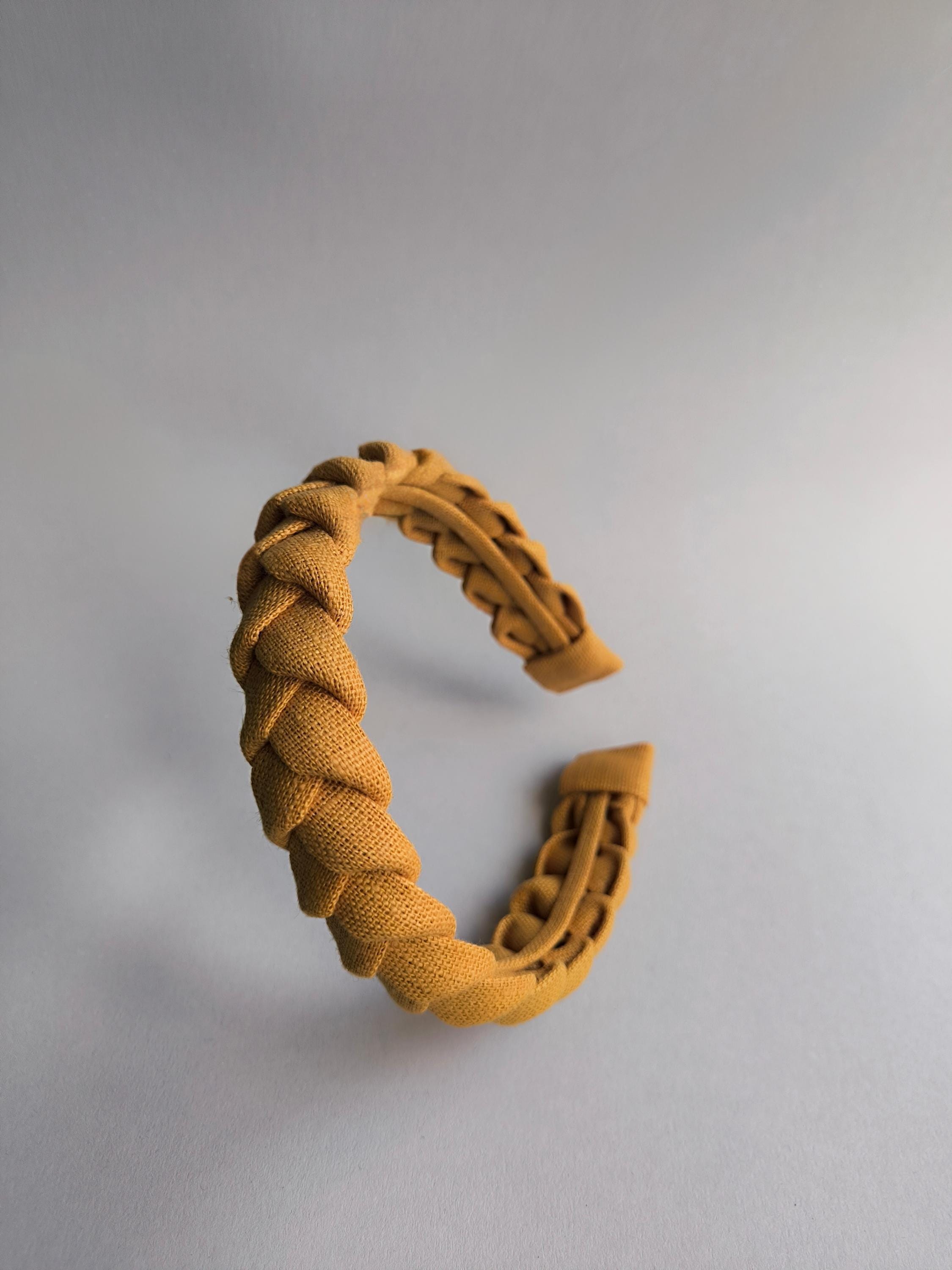 Honey Yellow Linen Braided Headband