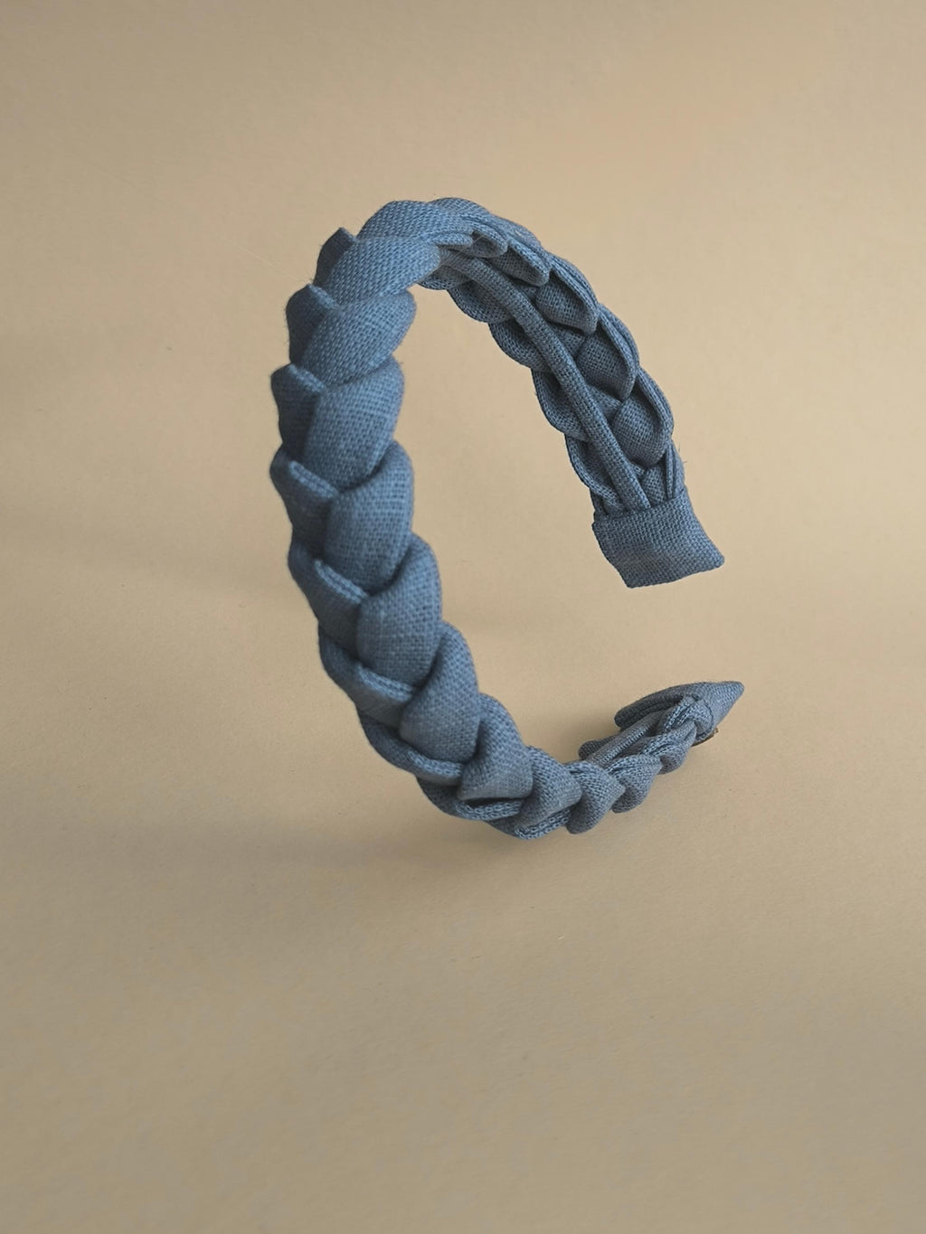 Muted Blue Linen Braided Hairband