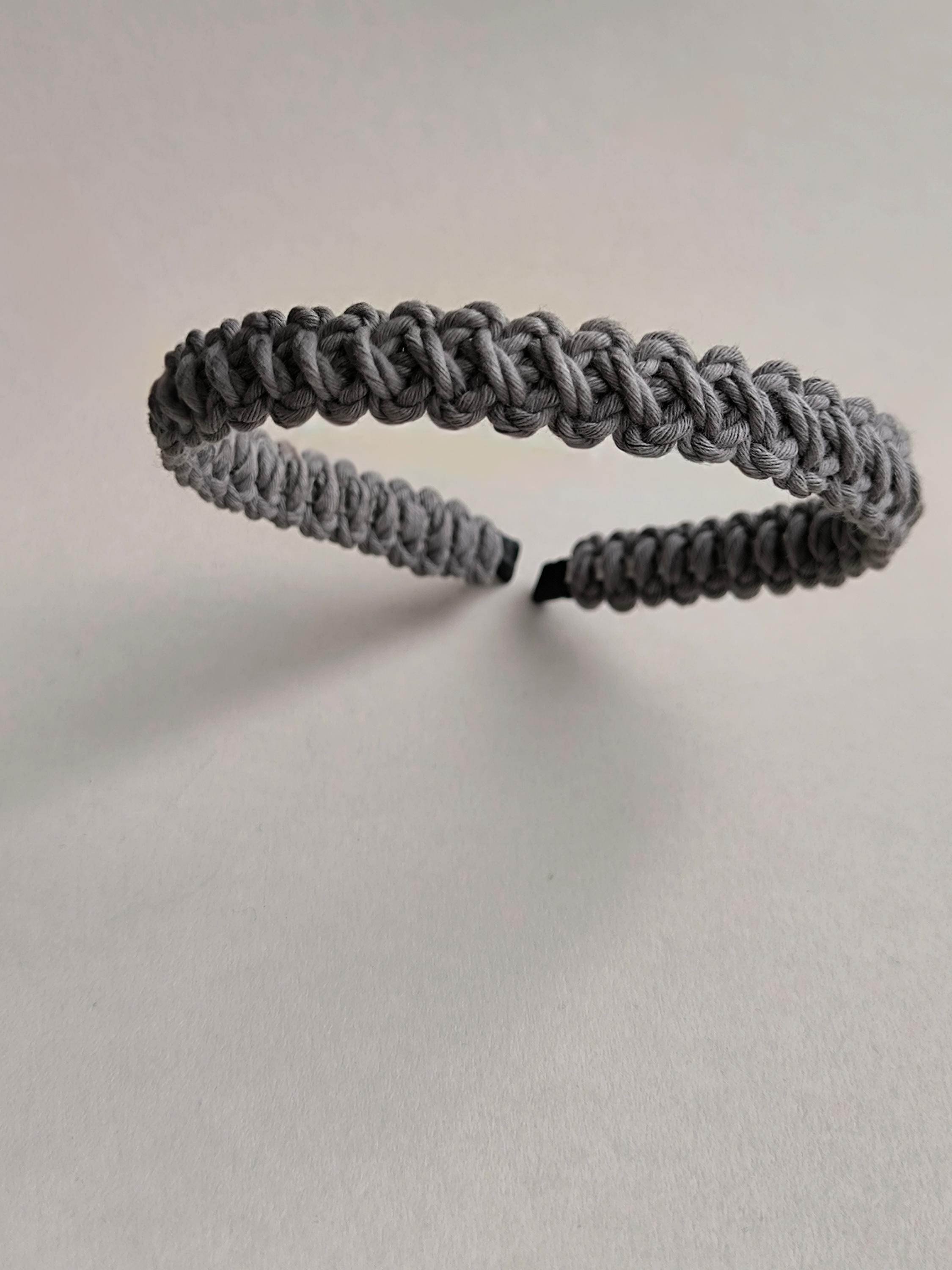 Grey Macrame Headband