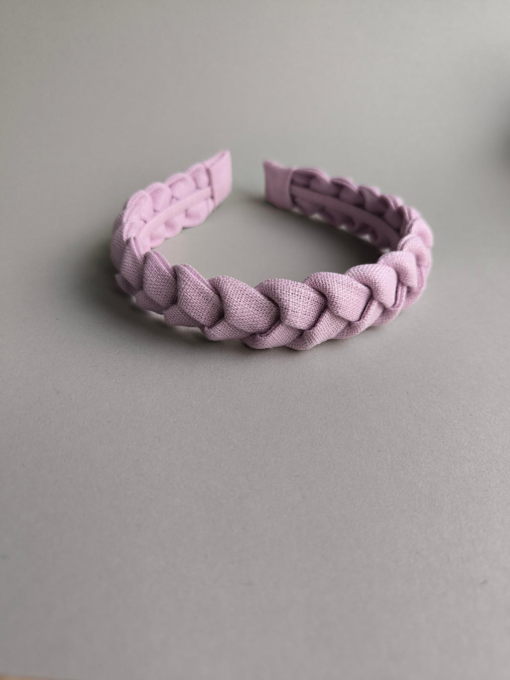 Light Pink Linen Braided Headband