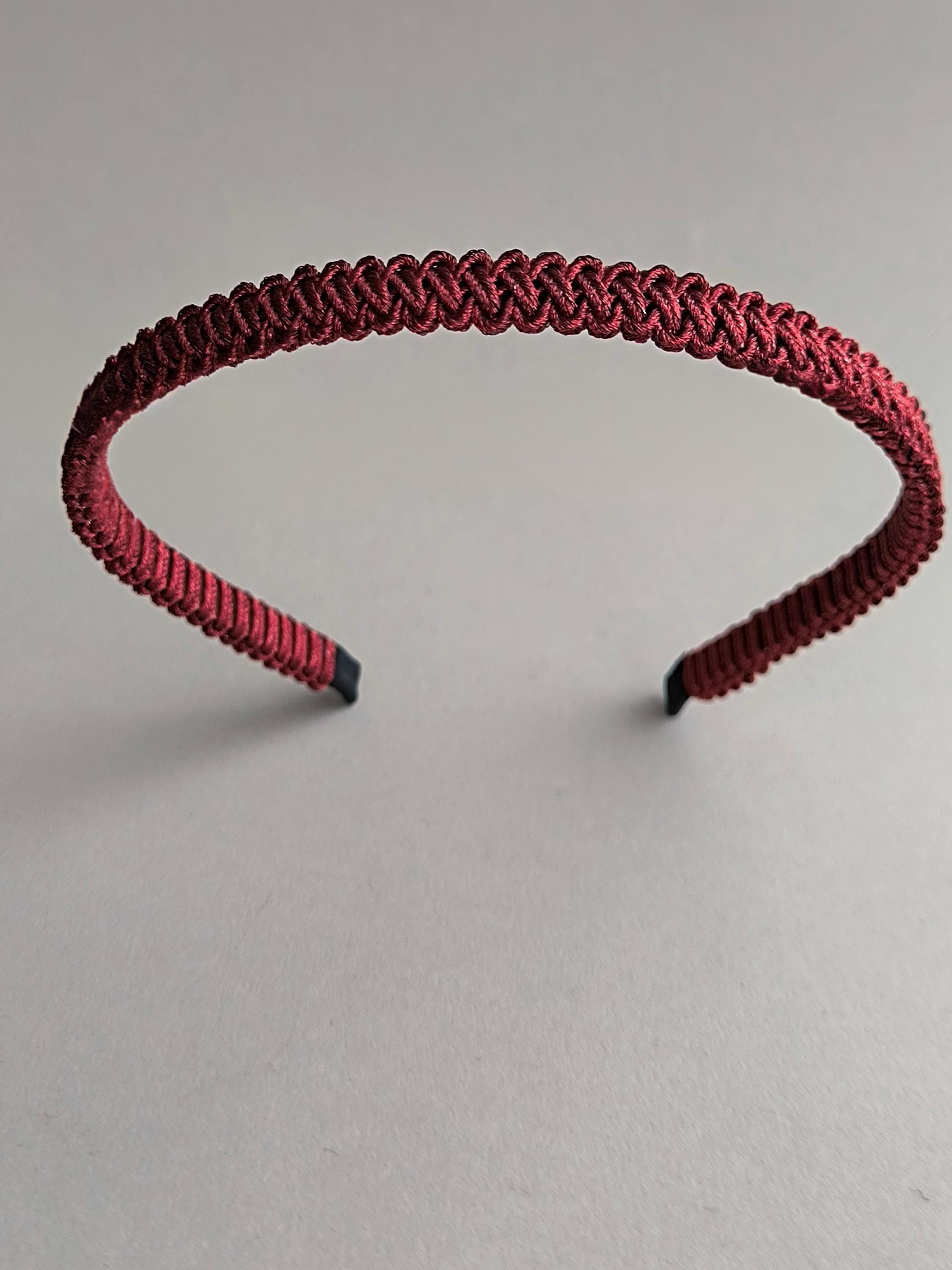 Metallic Red Macrame Headband