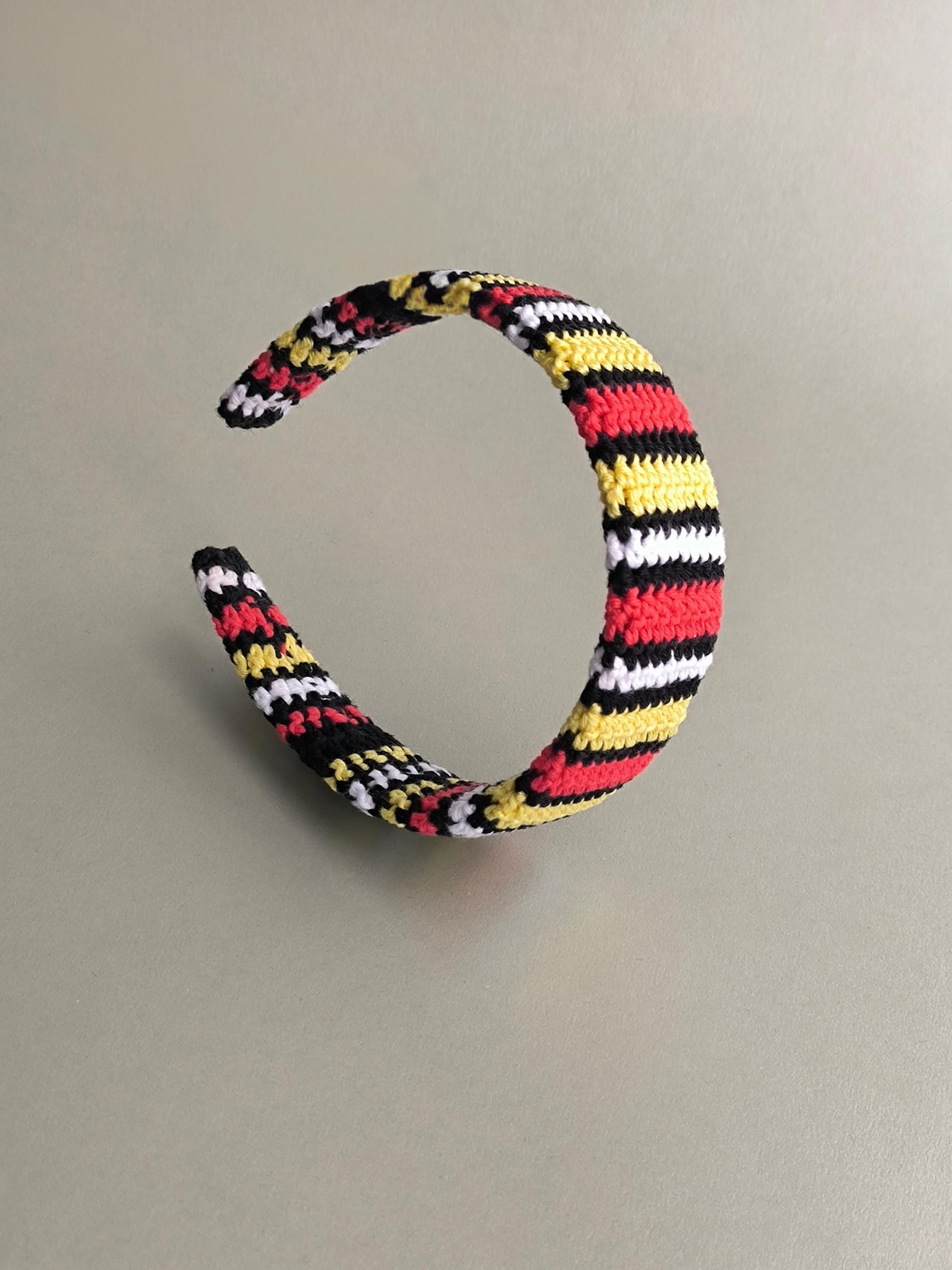 Crochet Striped bright Cotton Headband