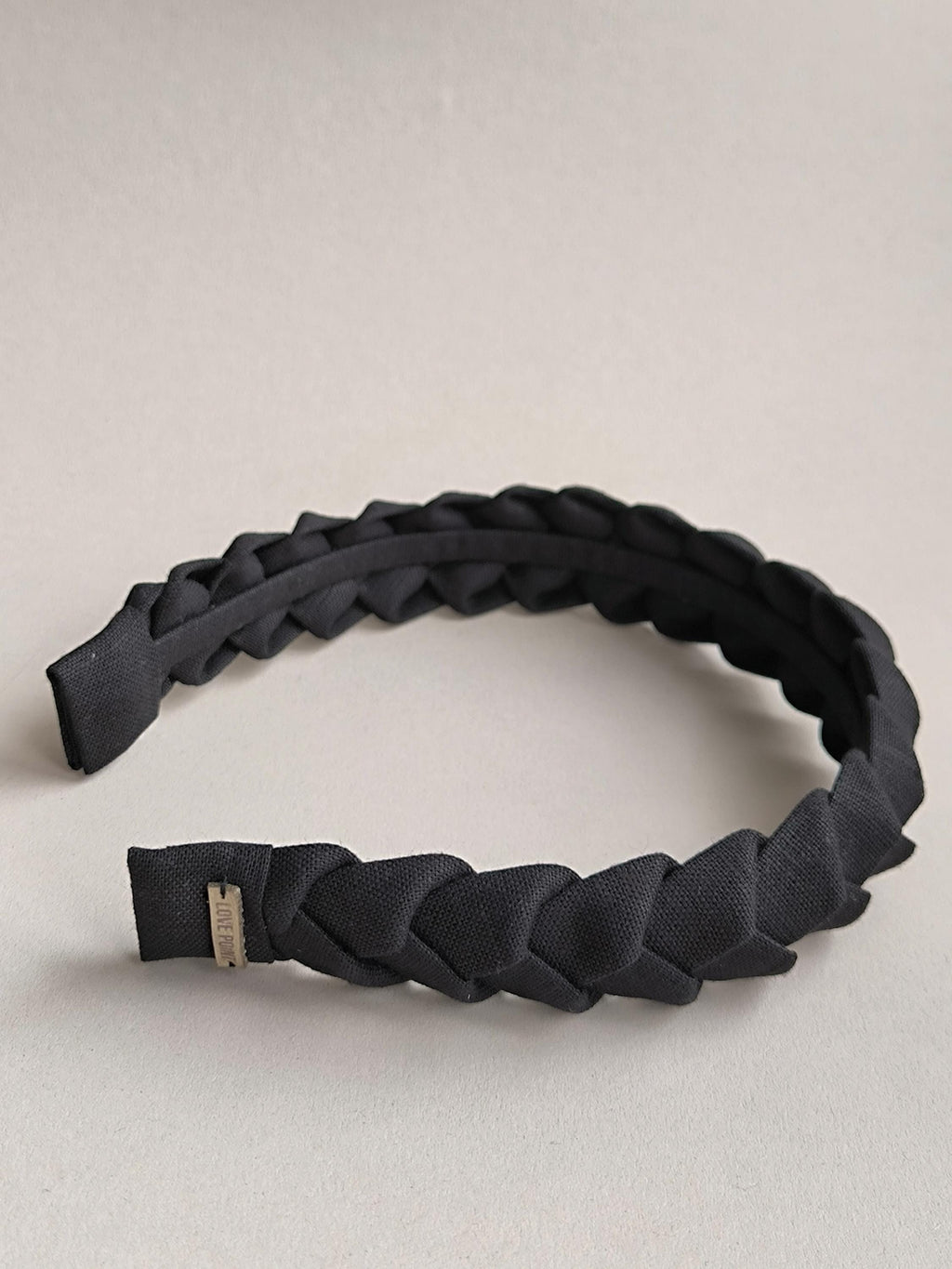 Classic Black Braided Linen Hairband