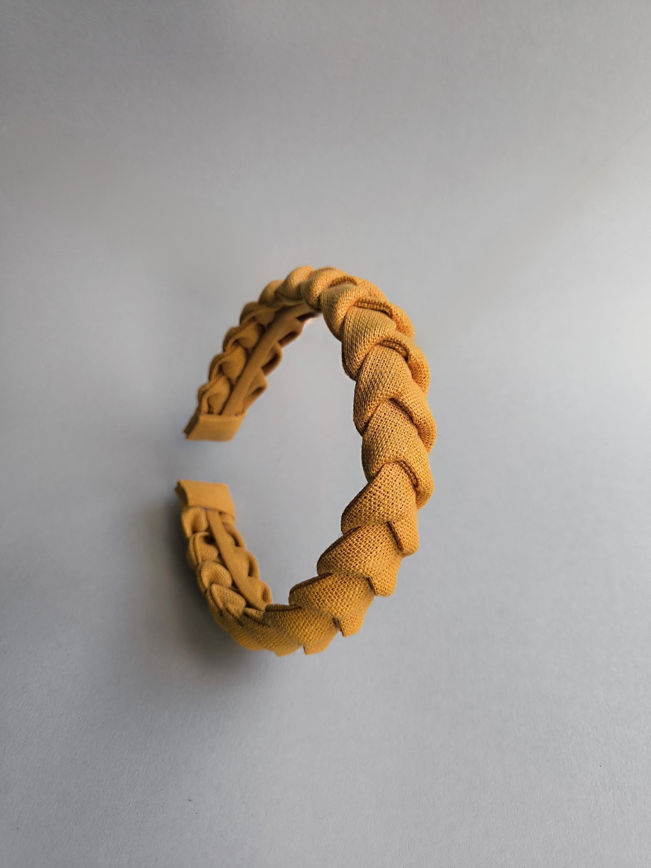 Honey Yellow Linen Braided Headband
