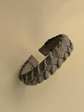 Earth Brown Linen Braided Hairband