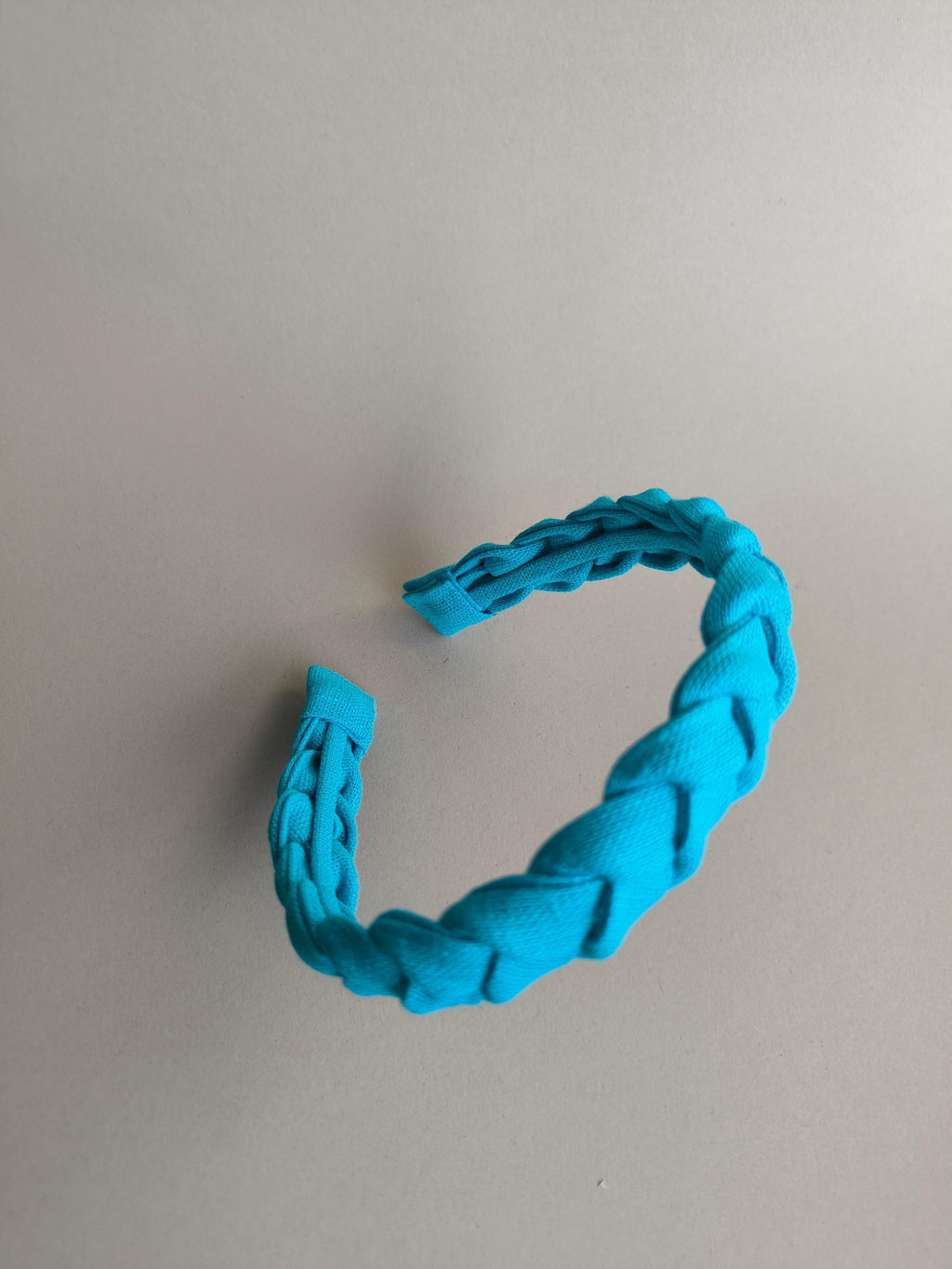 Cyan Blue Braided Linen Headband