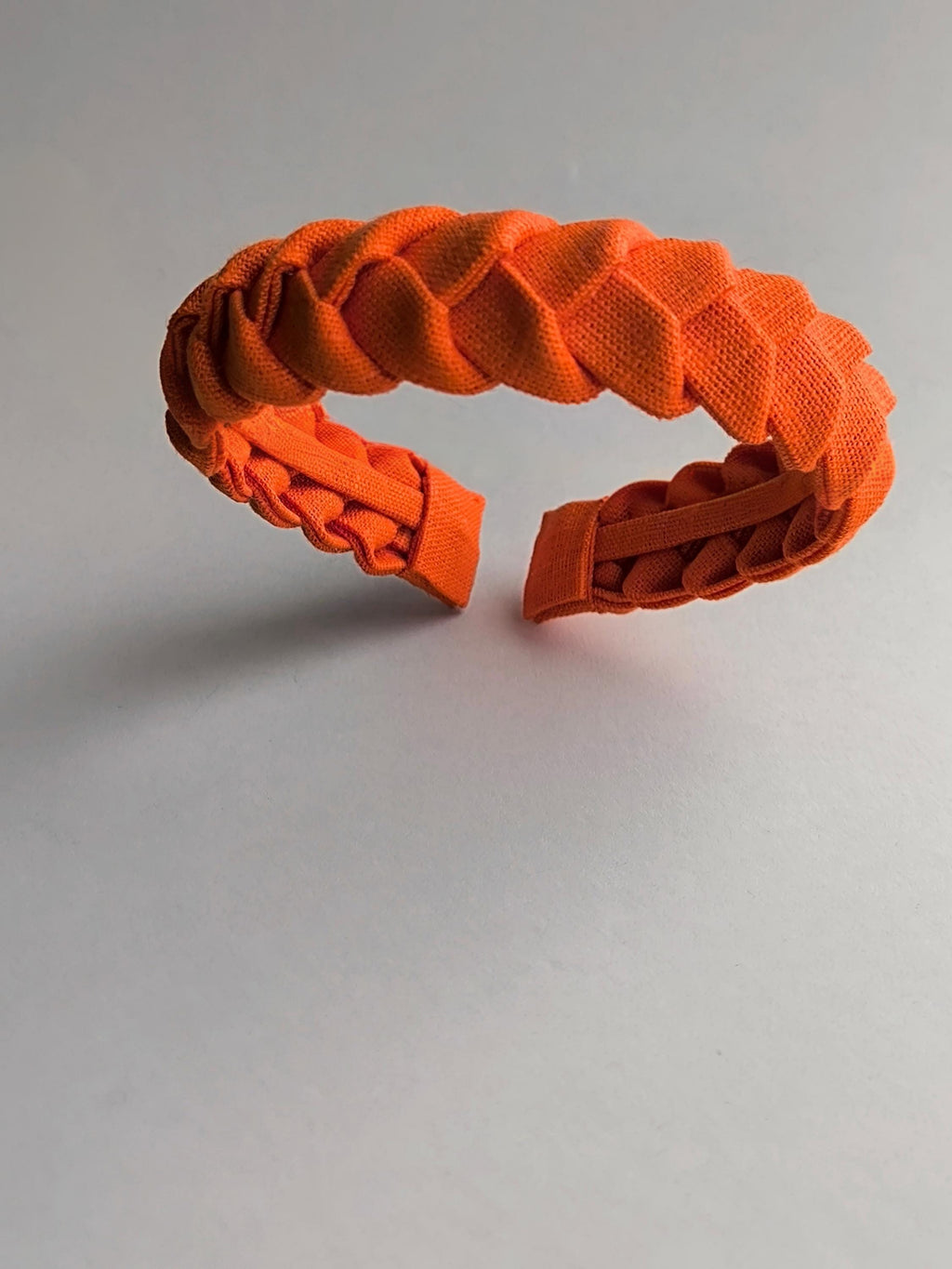 Orange linen braided headband hairband