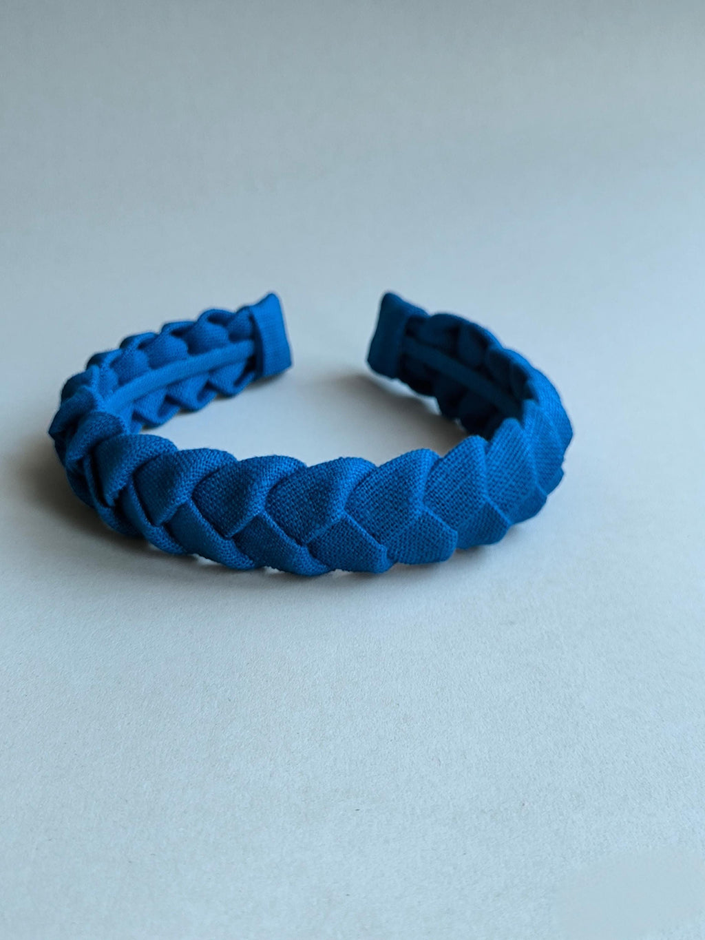 Royal Blue Linen Braided Headband