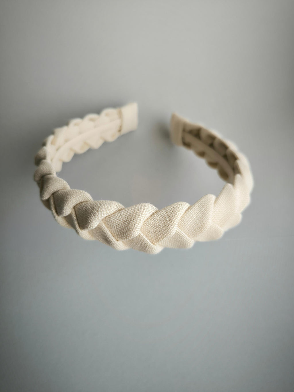 Sand braided linen hairband