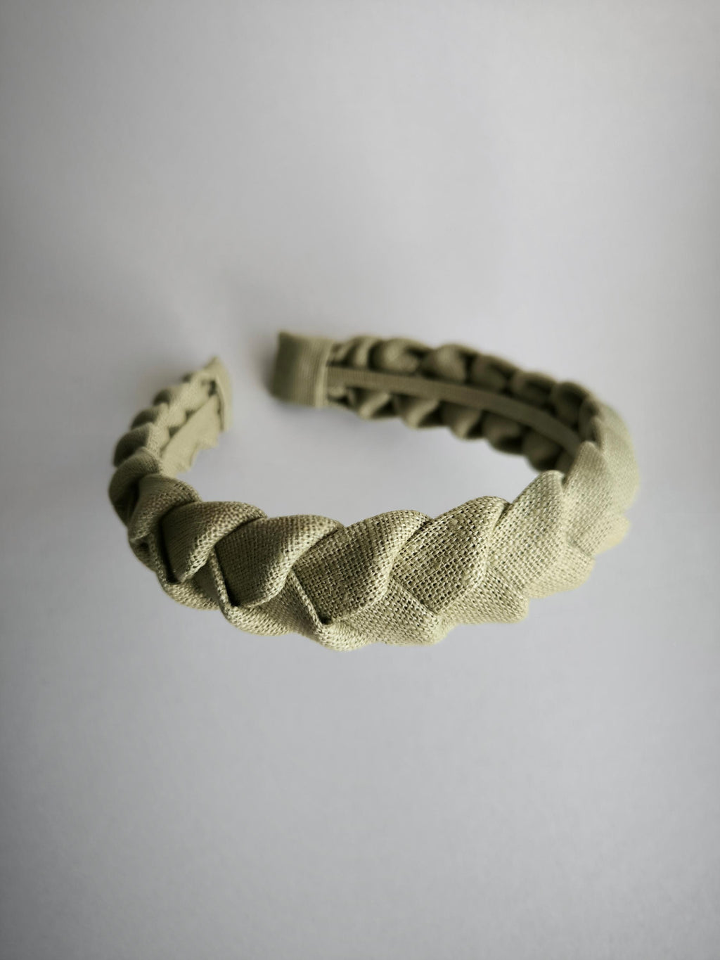 Olive Sand Linen Braided Headband