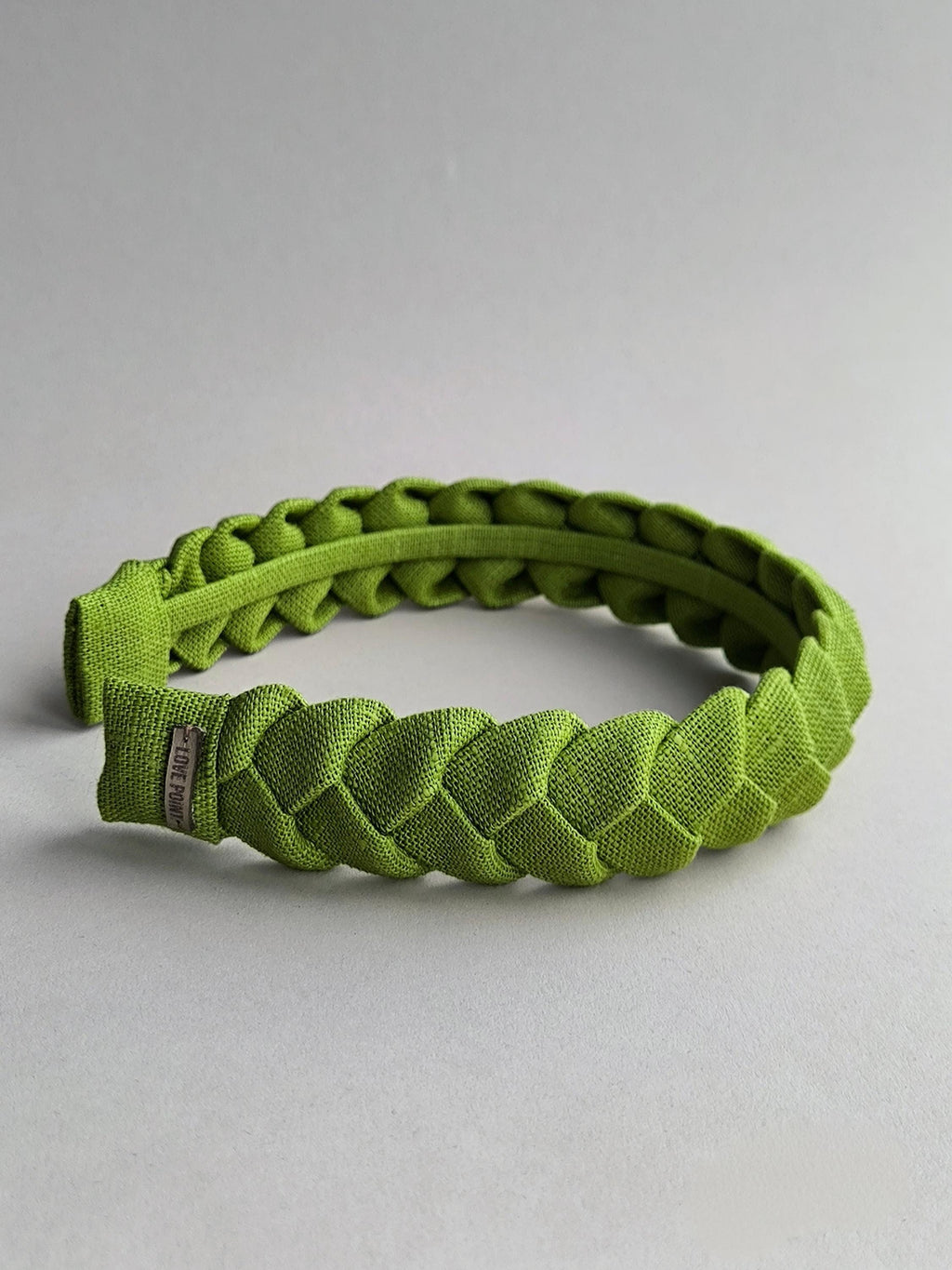 Lime Green Linen Braided Headband
