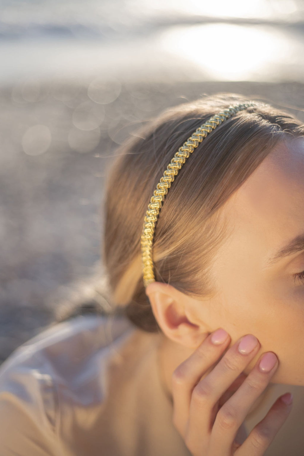 Golden Macramé Headband