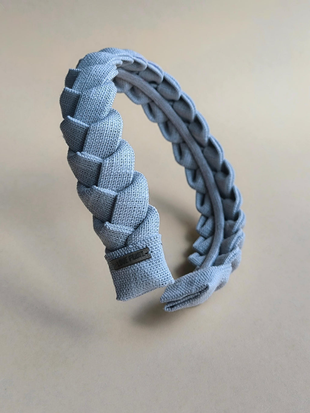 Light Grey Braided Linen Hairband