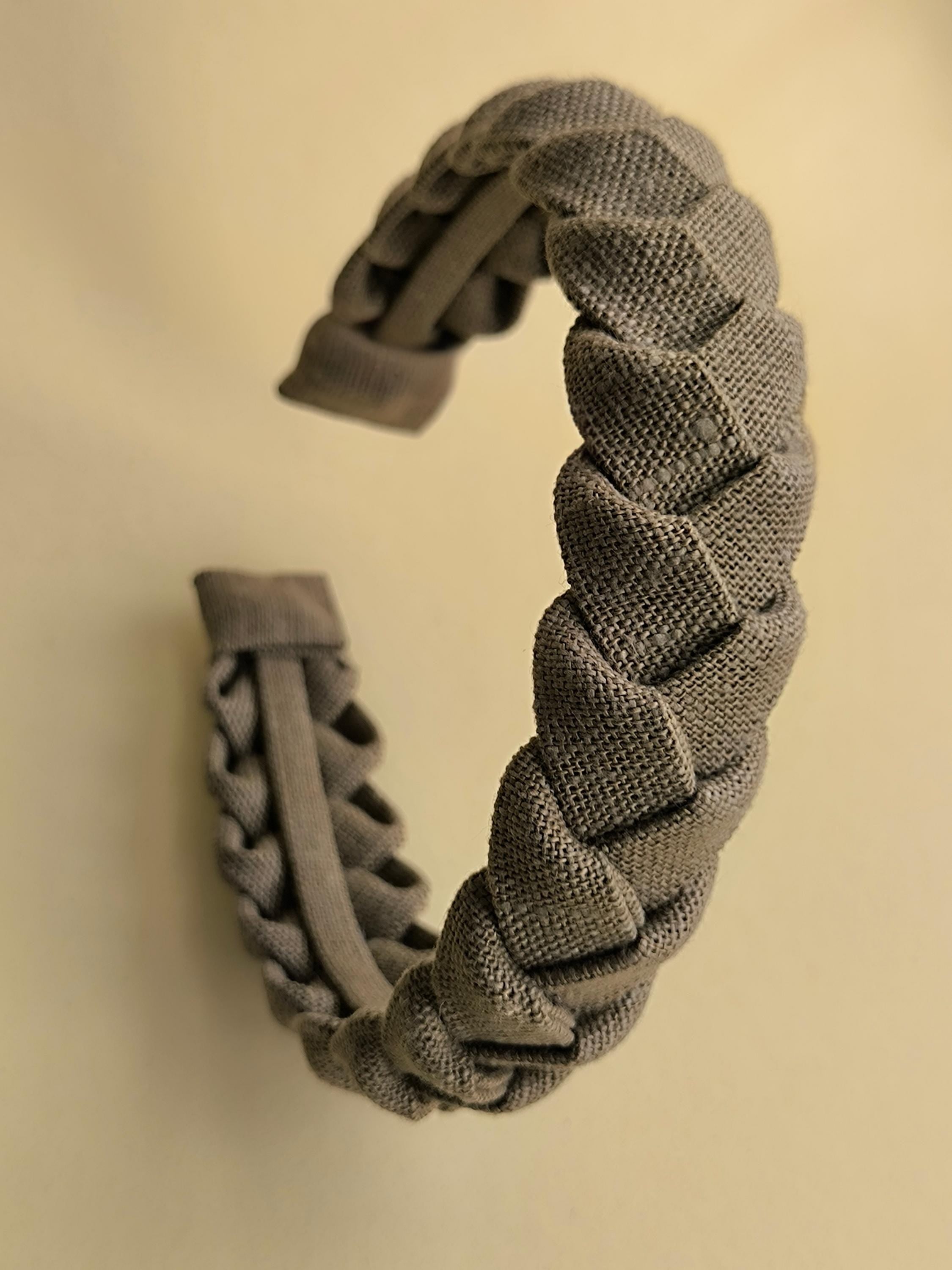 Earth Brown Linen Braided Headband