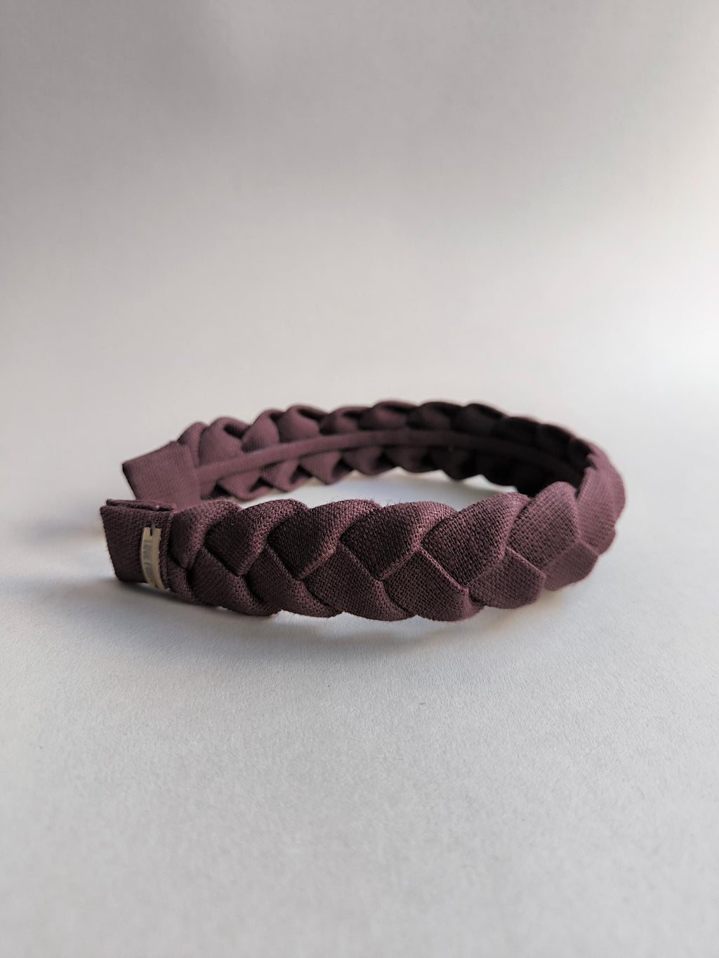 Chocolate Brown Linen Braided Headband