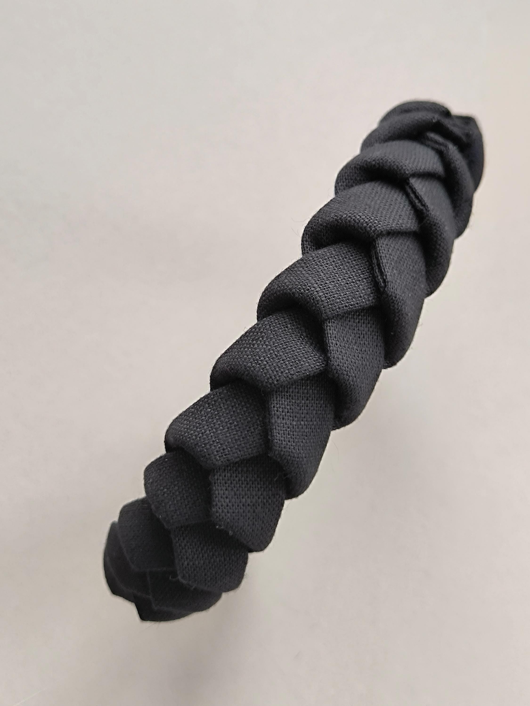 Classic Black Braided Linen Hairband