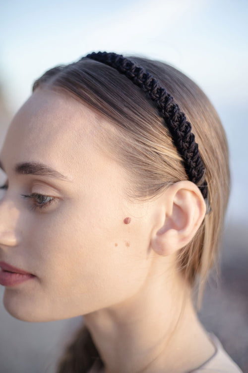 Black Macrame Headband