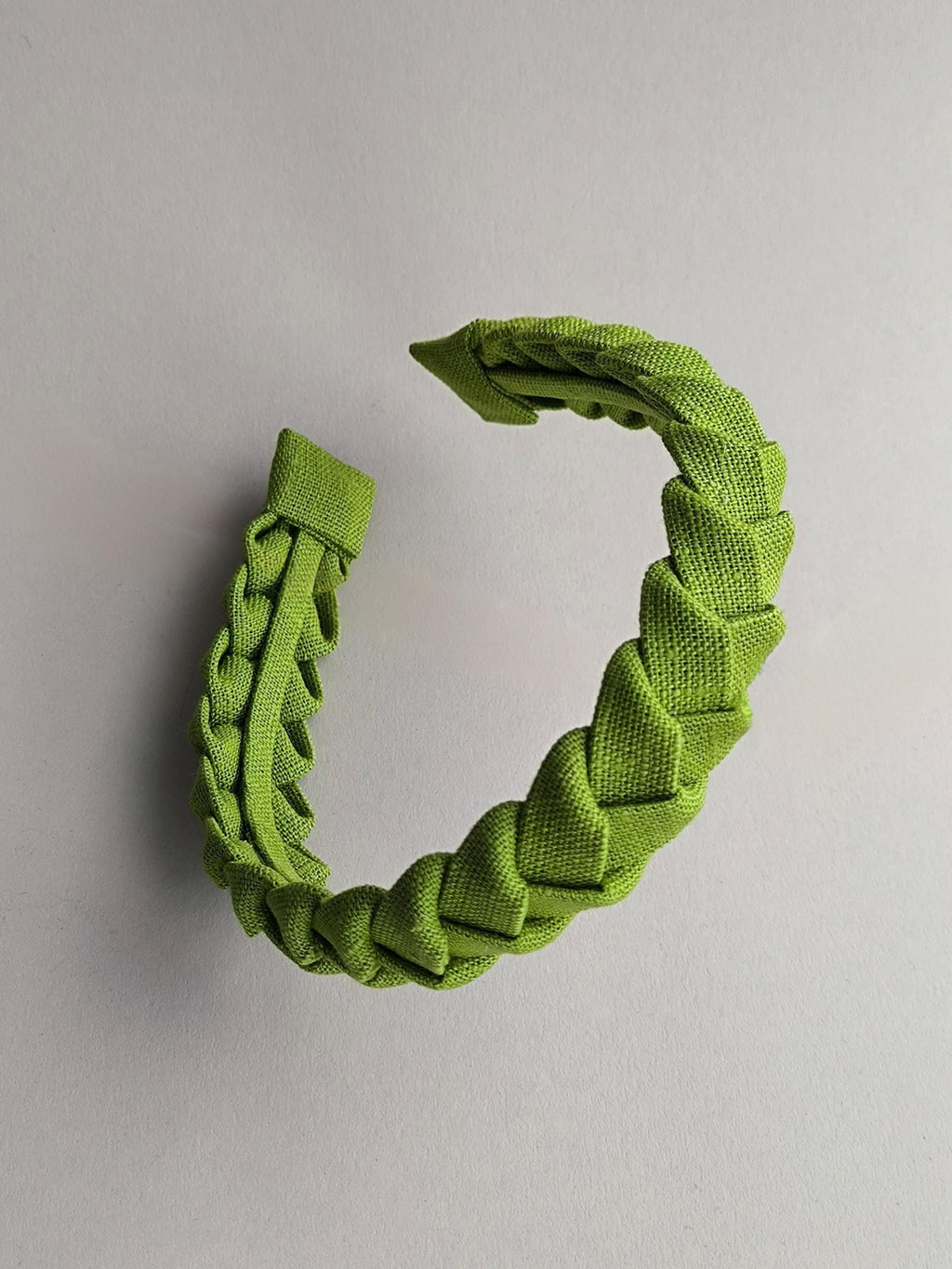 Lime Green Linen Braided Headband