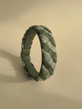 Sage Green with Khaki Linen Braided Hairband