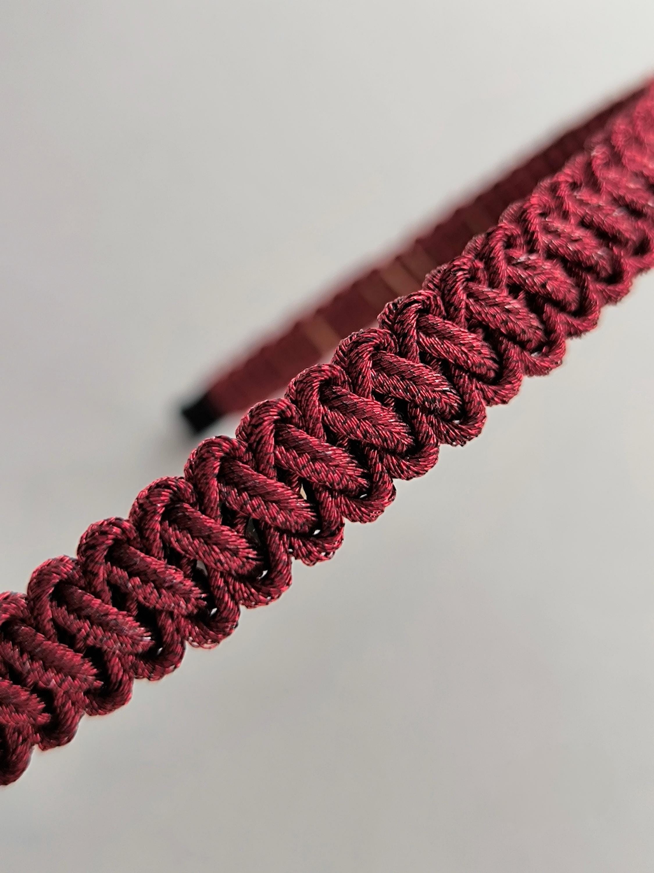 Metallic Red Macrame Headband