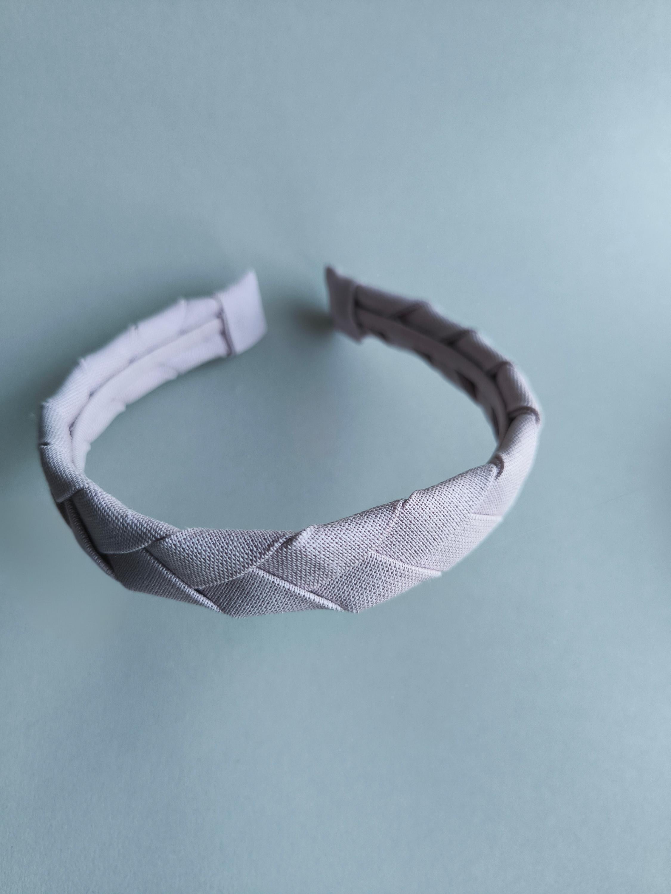Light Dusty Pink Linen Flat Braided Hairband