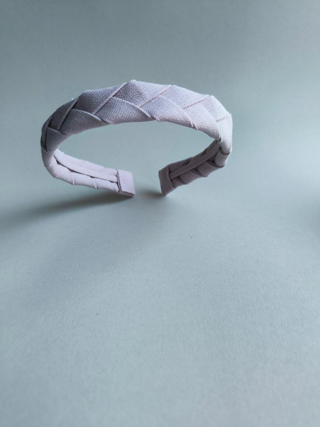 Light Dusty Pink Linen Flat Braided Hairband