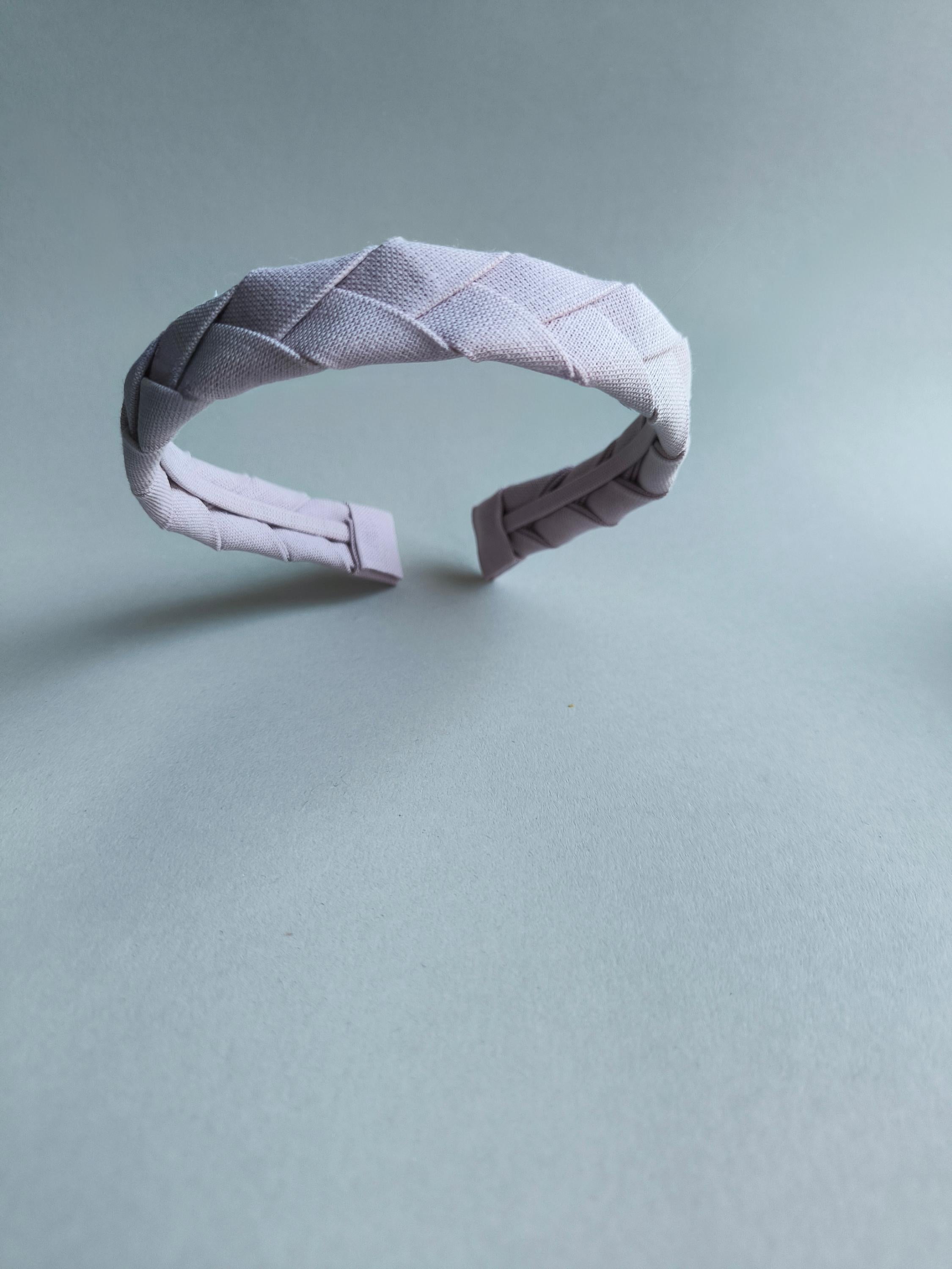 Light Dusty Pink Linen Flat Braided Hairband