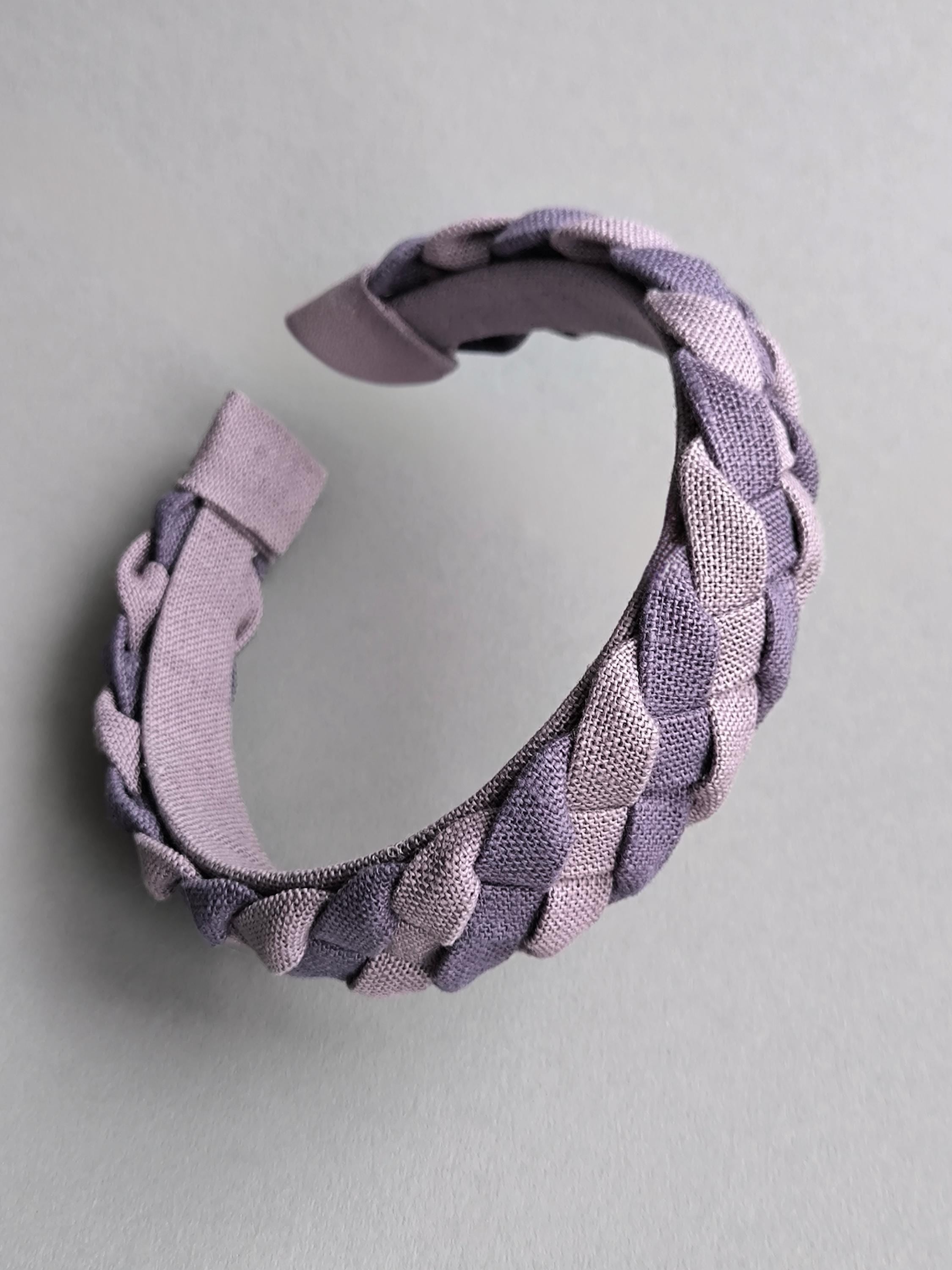 Lavender Linen Braided Hairband