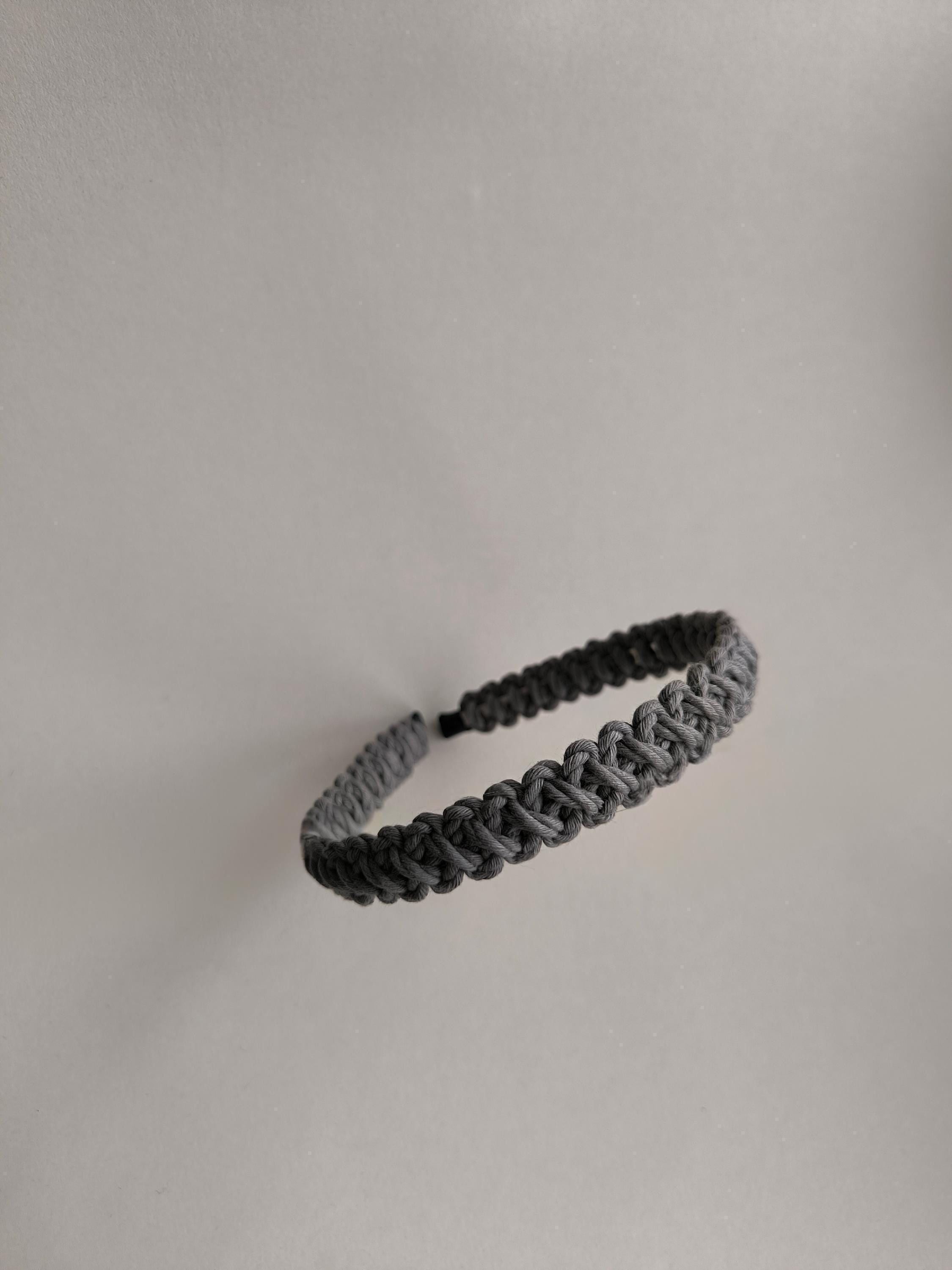 Grey Macrame Headband