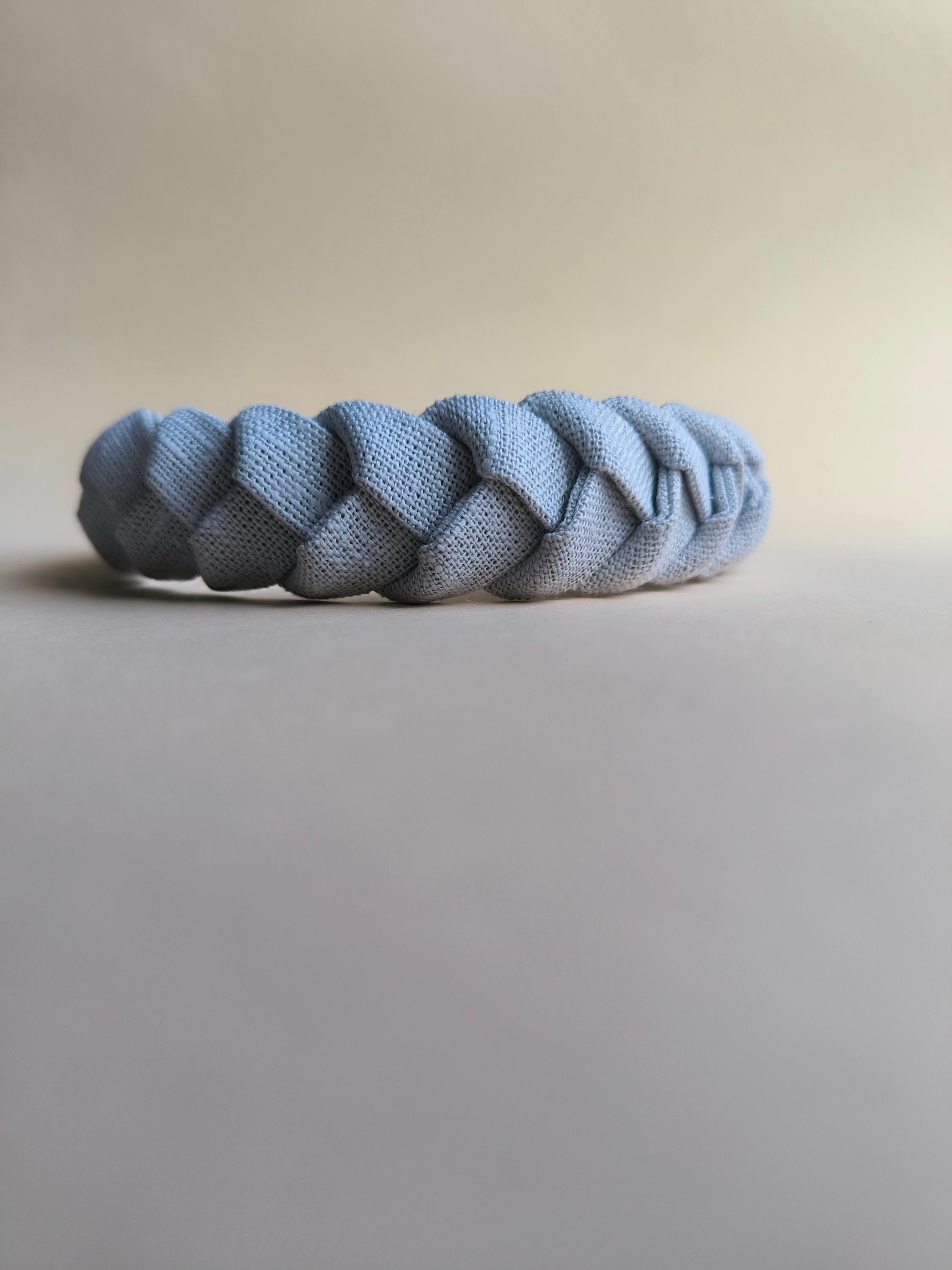 Light Grey Braided Linen Hairband