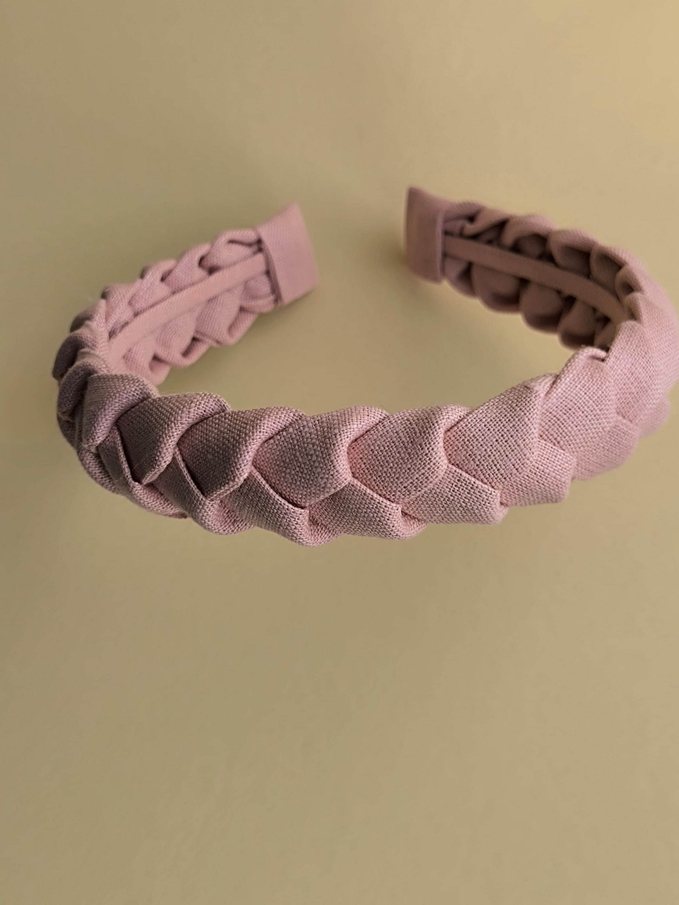 Rose Pink Braided Linen Hairband
