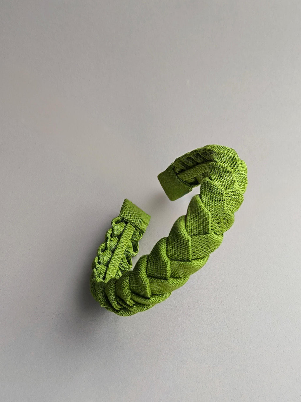 Lime Green Linen Braided Headband