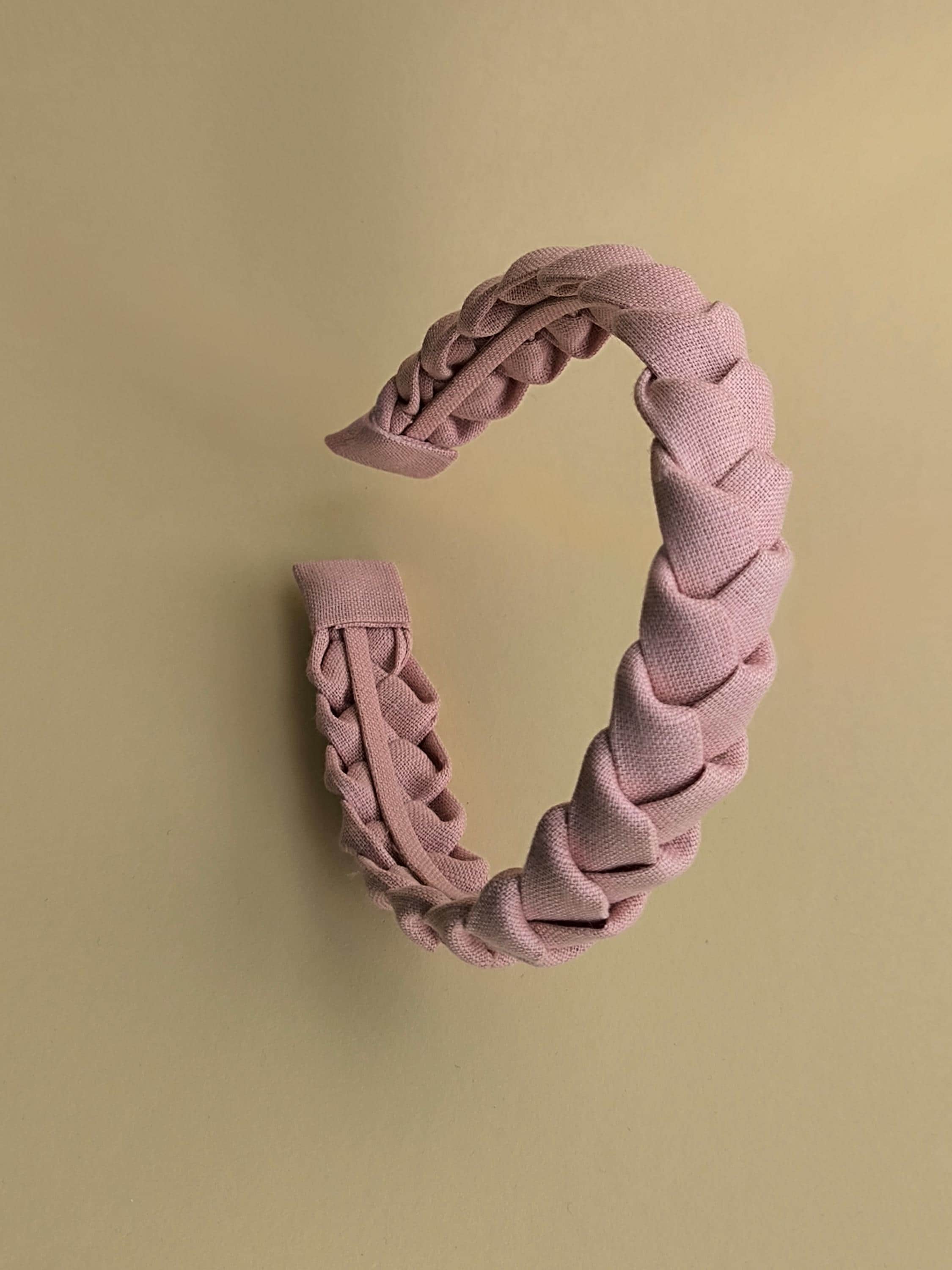 Rose Pink Braided Linen Hairband
