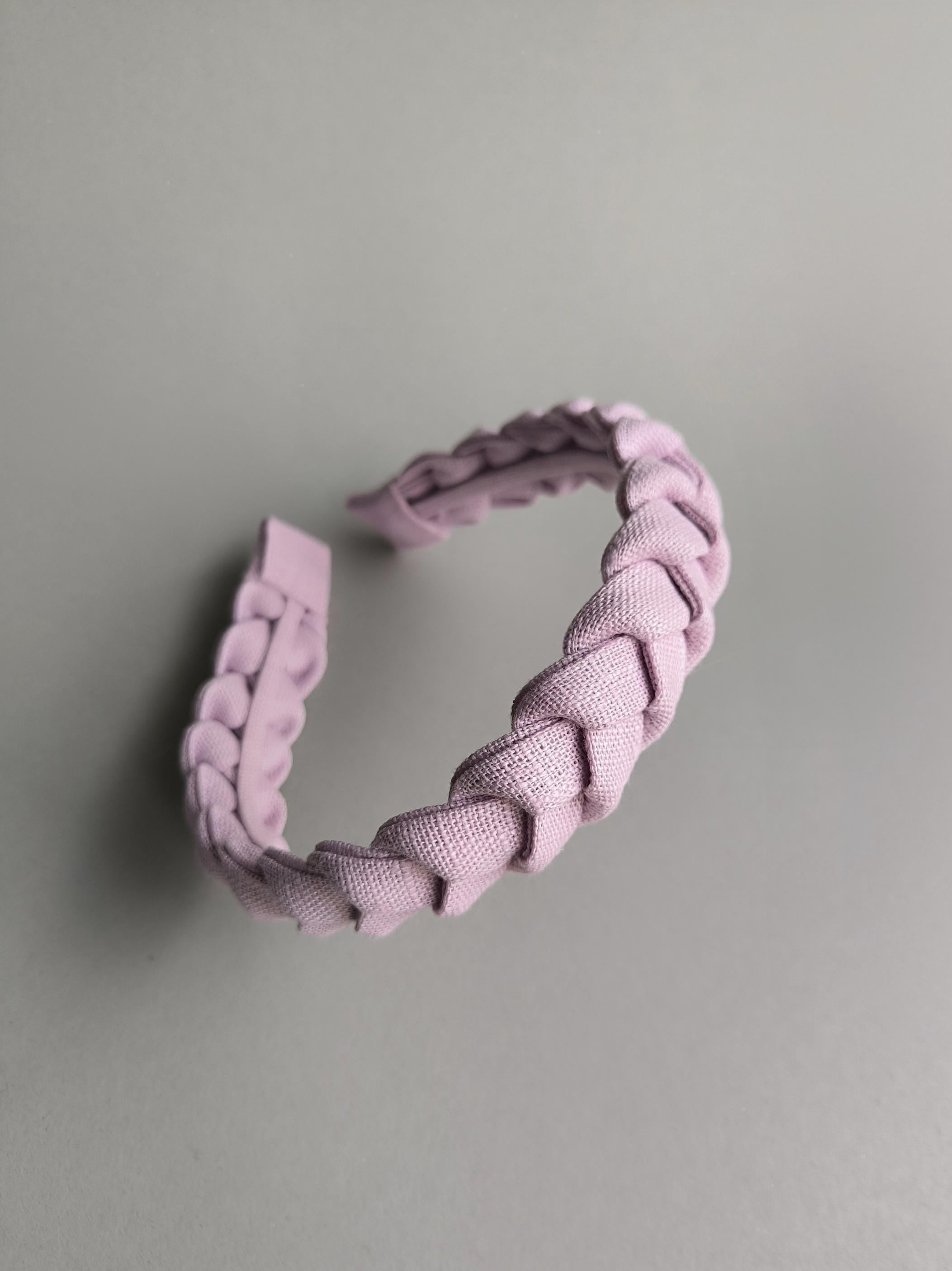 Light Pink Linen Braided Headband