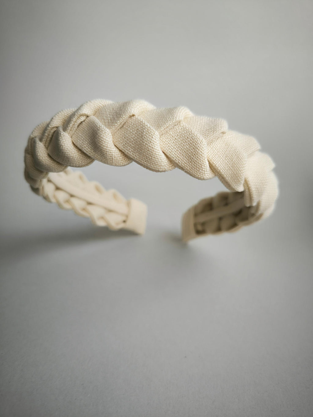 Sand braided linen hairband