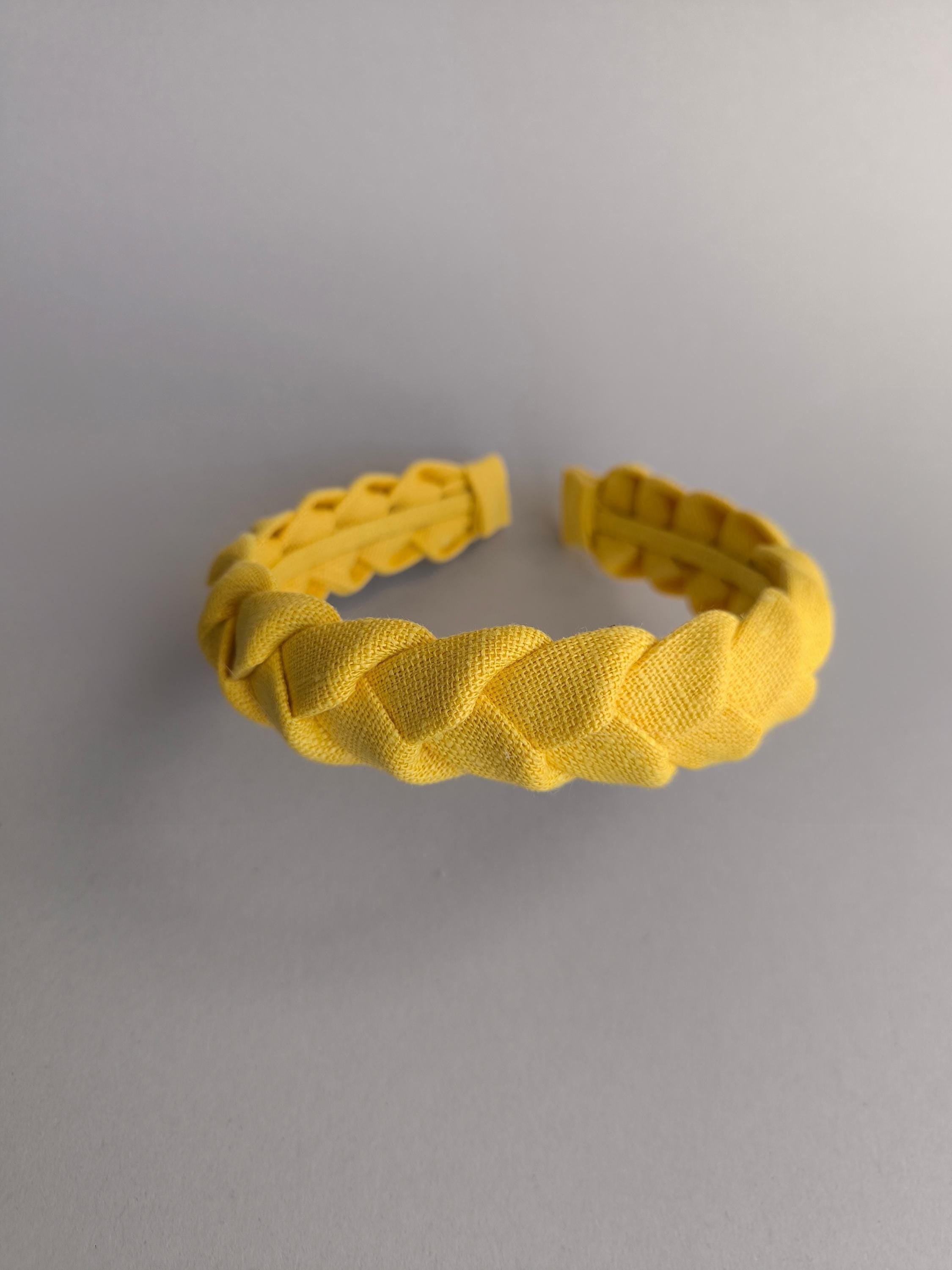 Light Yellow Linen Braided Headband