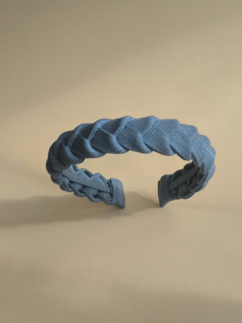 Muted Blue Linen Braided Hairband