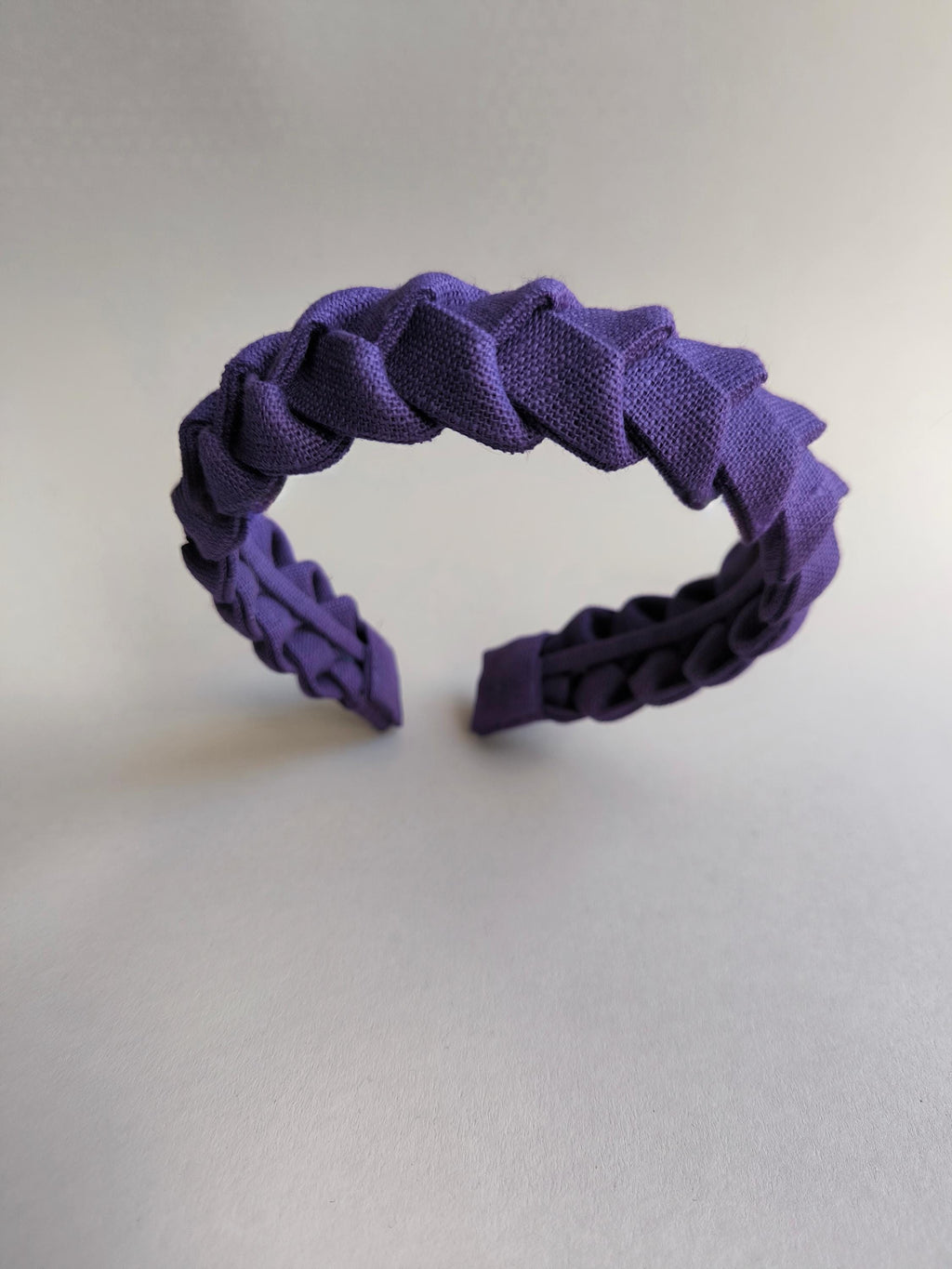 Purple Linen Braided Headband