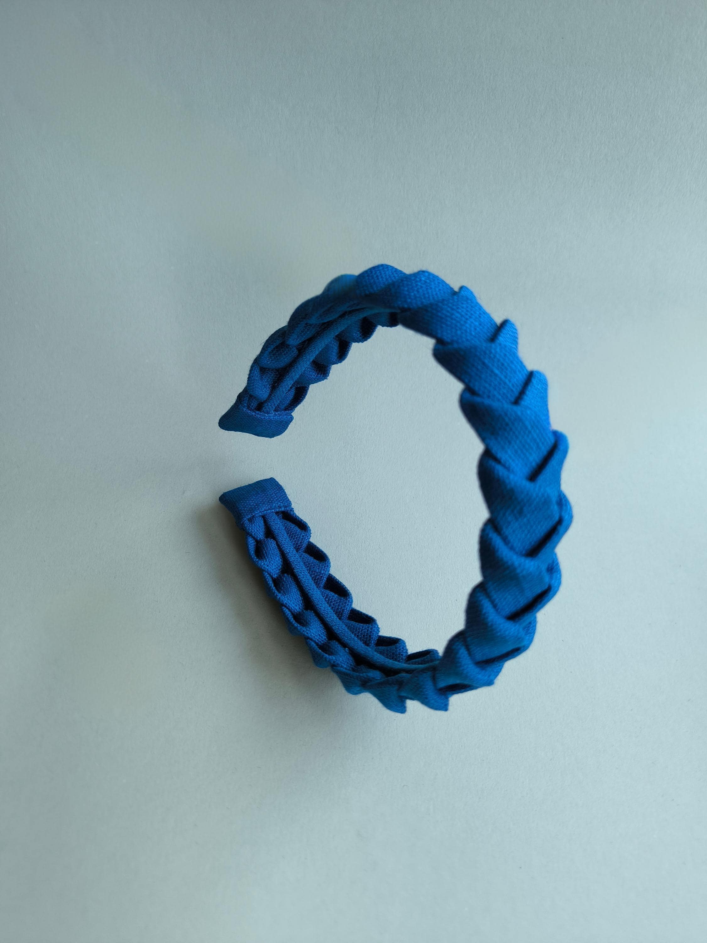 Royal Blue Linen Braided Headband