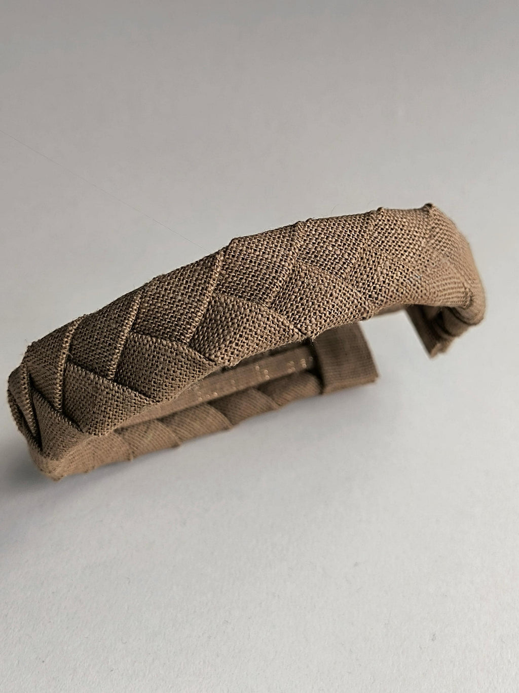 Earth Brown Linen Flat Braided Hairband