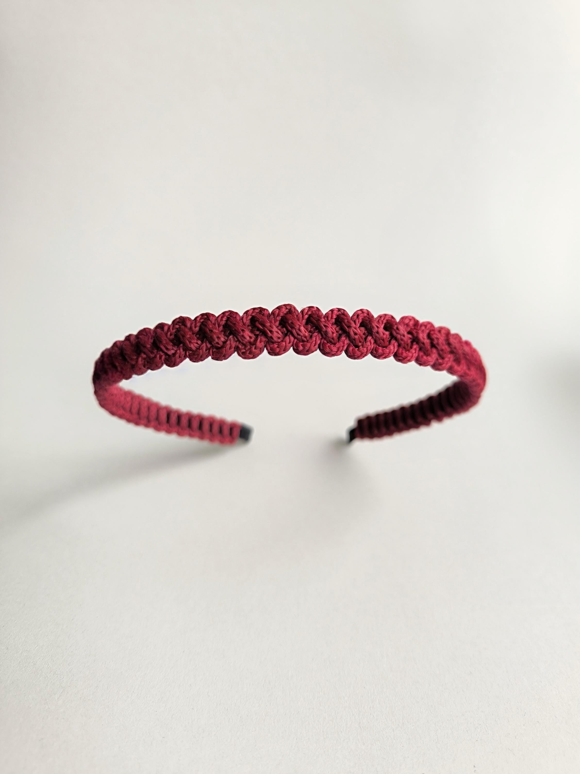 Burgundy Macramé Headband