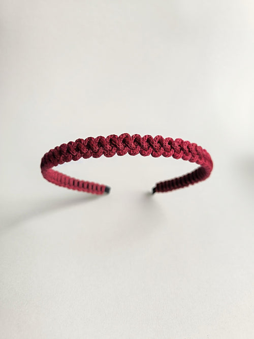 Burgundy Macramé Headband