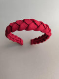 Red Linen Braided Headband