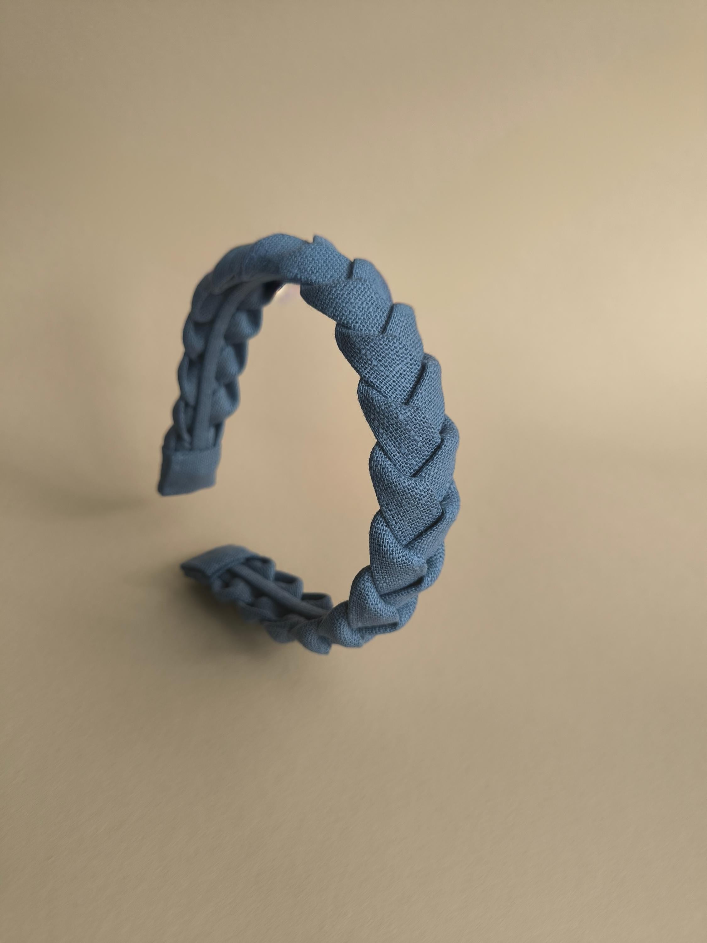 Muted Blue Linen Braided Hairband