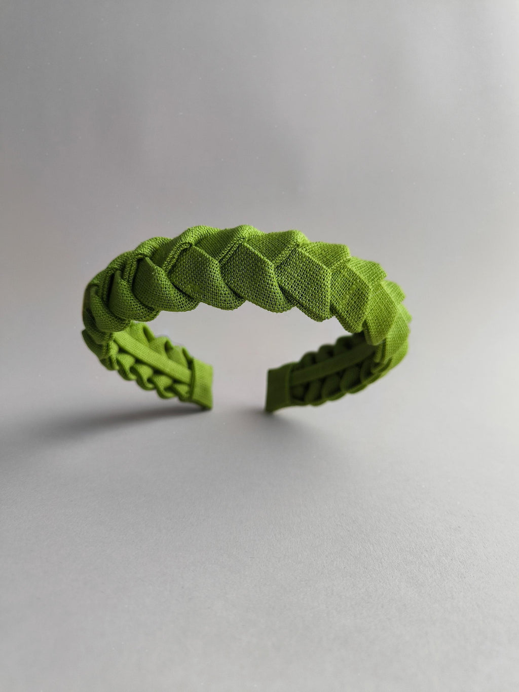 Lime Green Linen Braided Headband